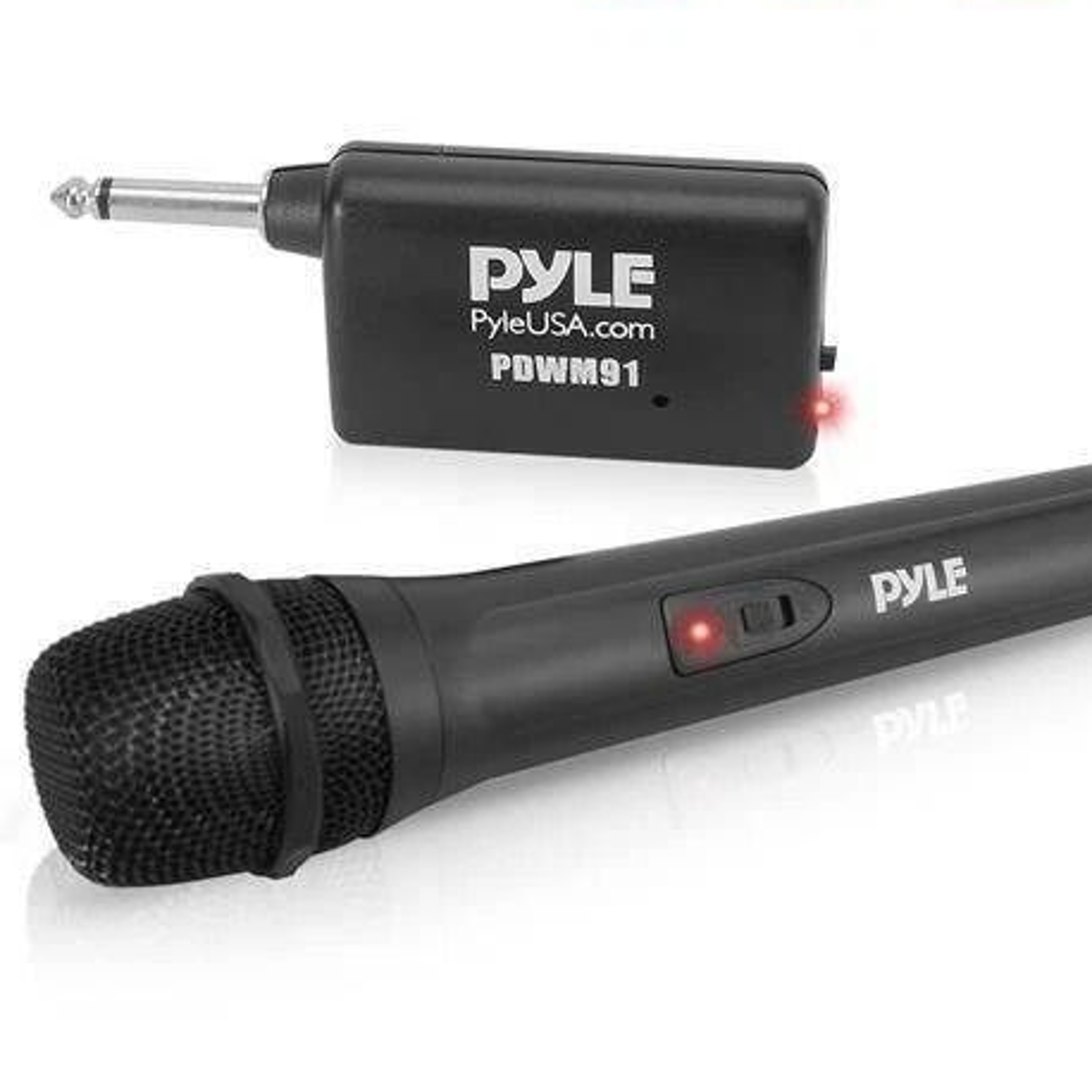 professional vhf handheld wireless microphone system with adapter receiver