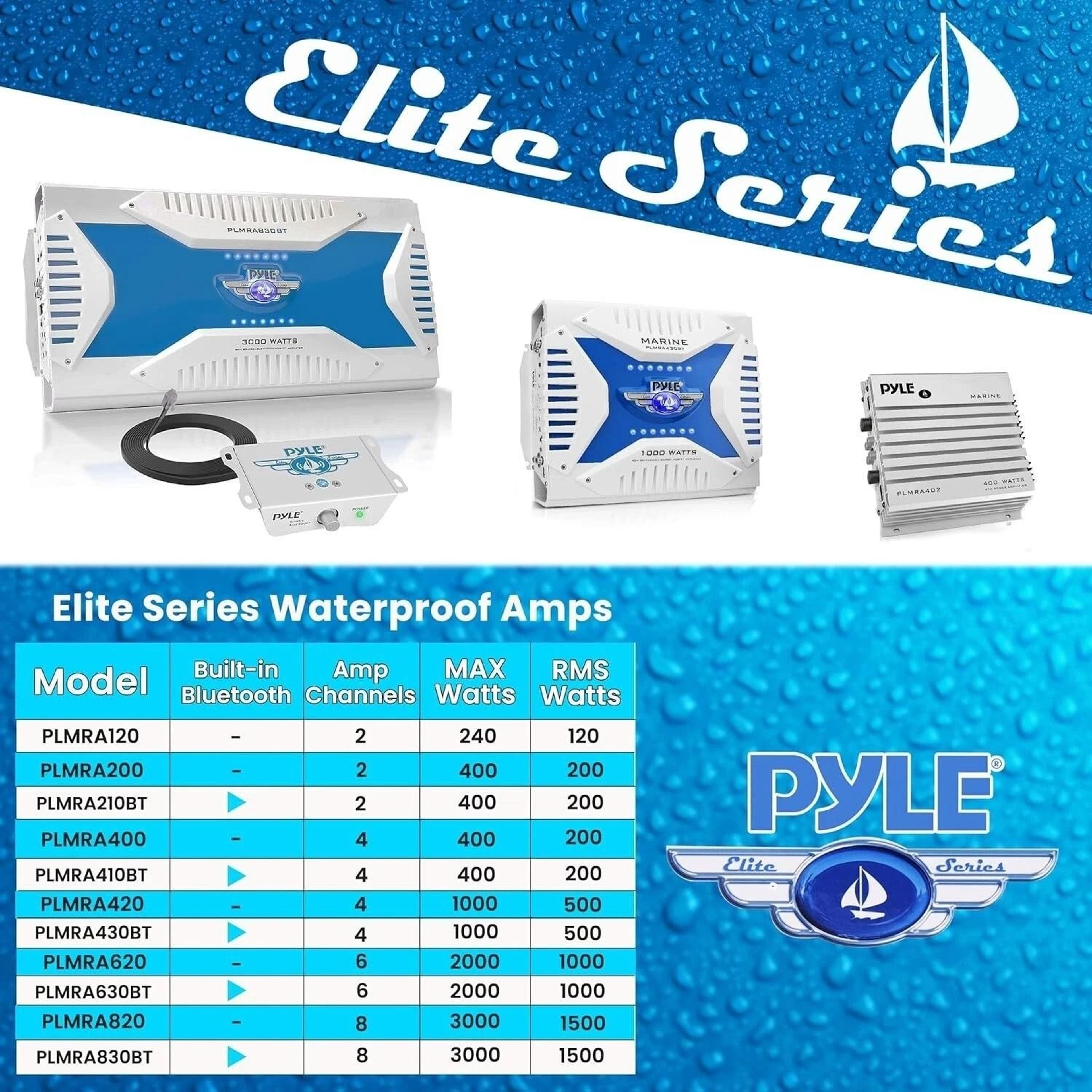 Pyle Marine Waterproof Bluetooth Channel Amplifier 7