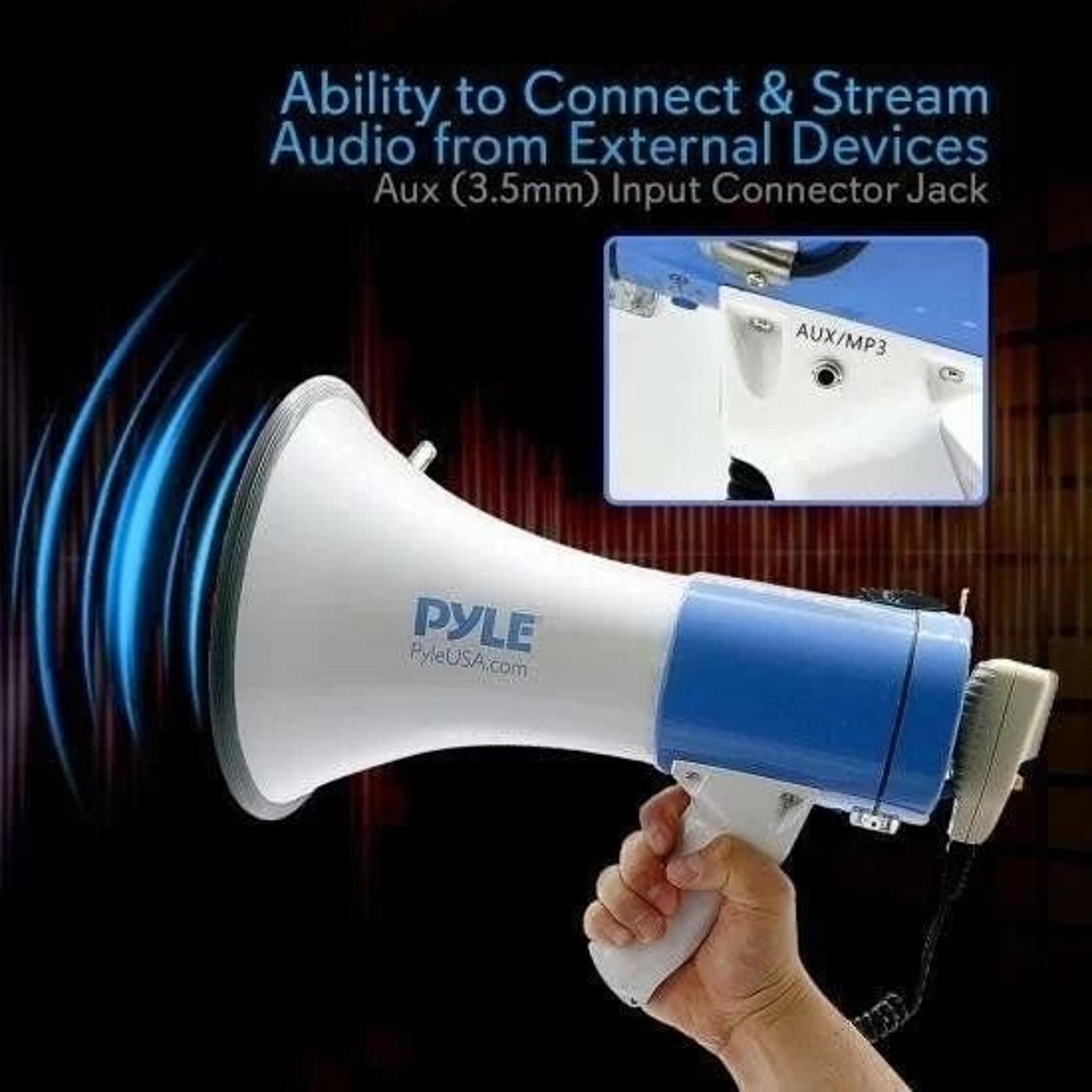 Pro Rechargeable Megaphone Speaker With Record  Input 3