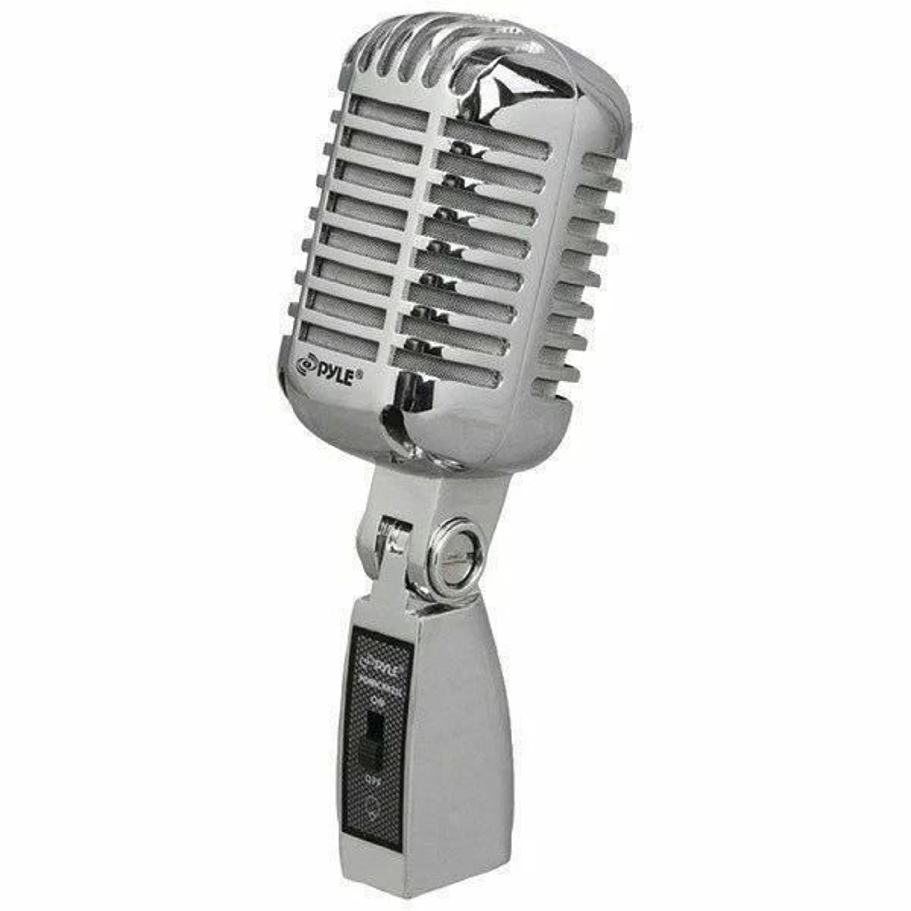 retro handheld/stand held microphone universal compatibility, dynamic wired mic for live performance