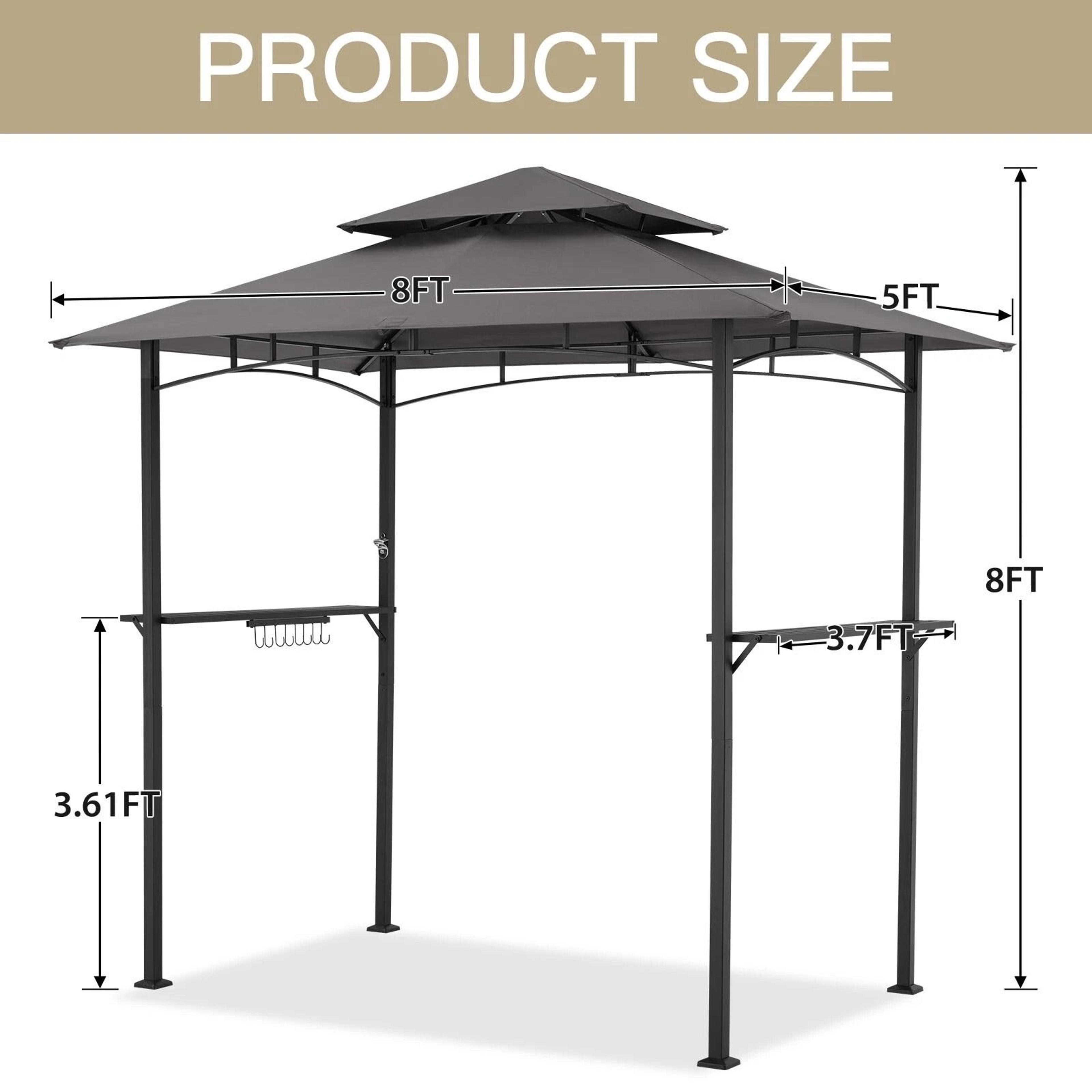 Outdoor Grill Gazebo BBQ Tent With Shelves  Hooks Durable Canopy For Cooking And Protection 2
