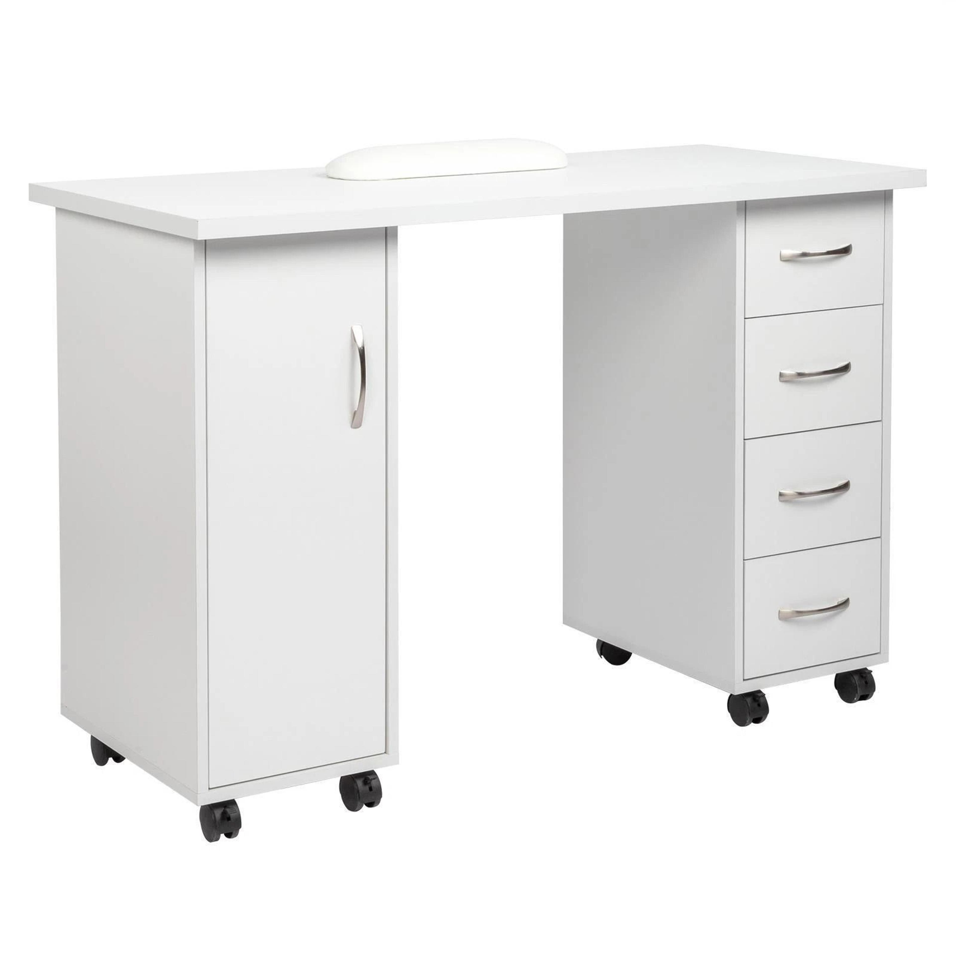 Manicure Table With Storage  Wrist Rest Makeup Station Nail Desk With Drawers For Salon Or Office 8