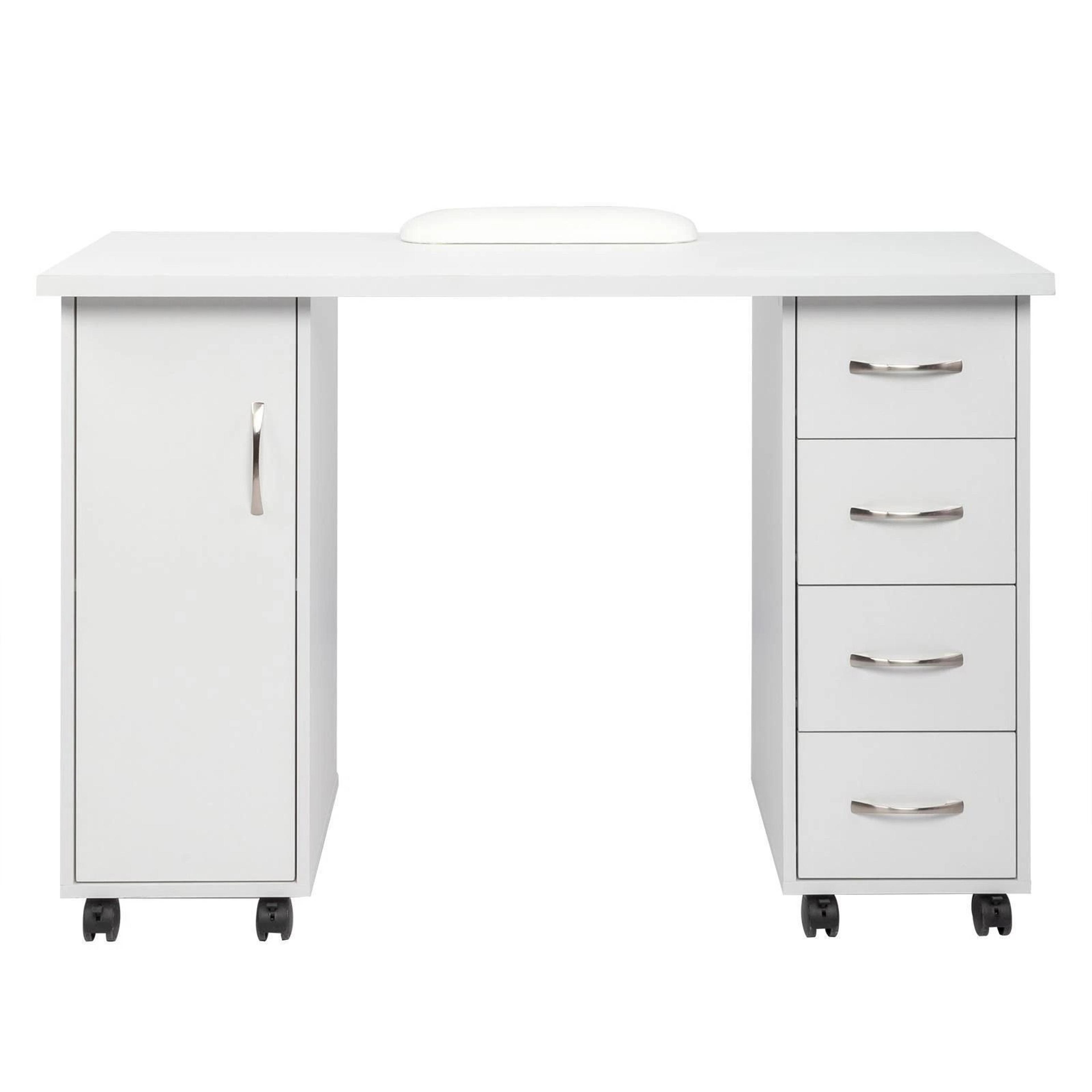 Manicure Table With Storage  Wrist Rest Makeup Station Nail Desk With Drawers For Salon Or Office 7