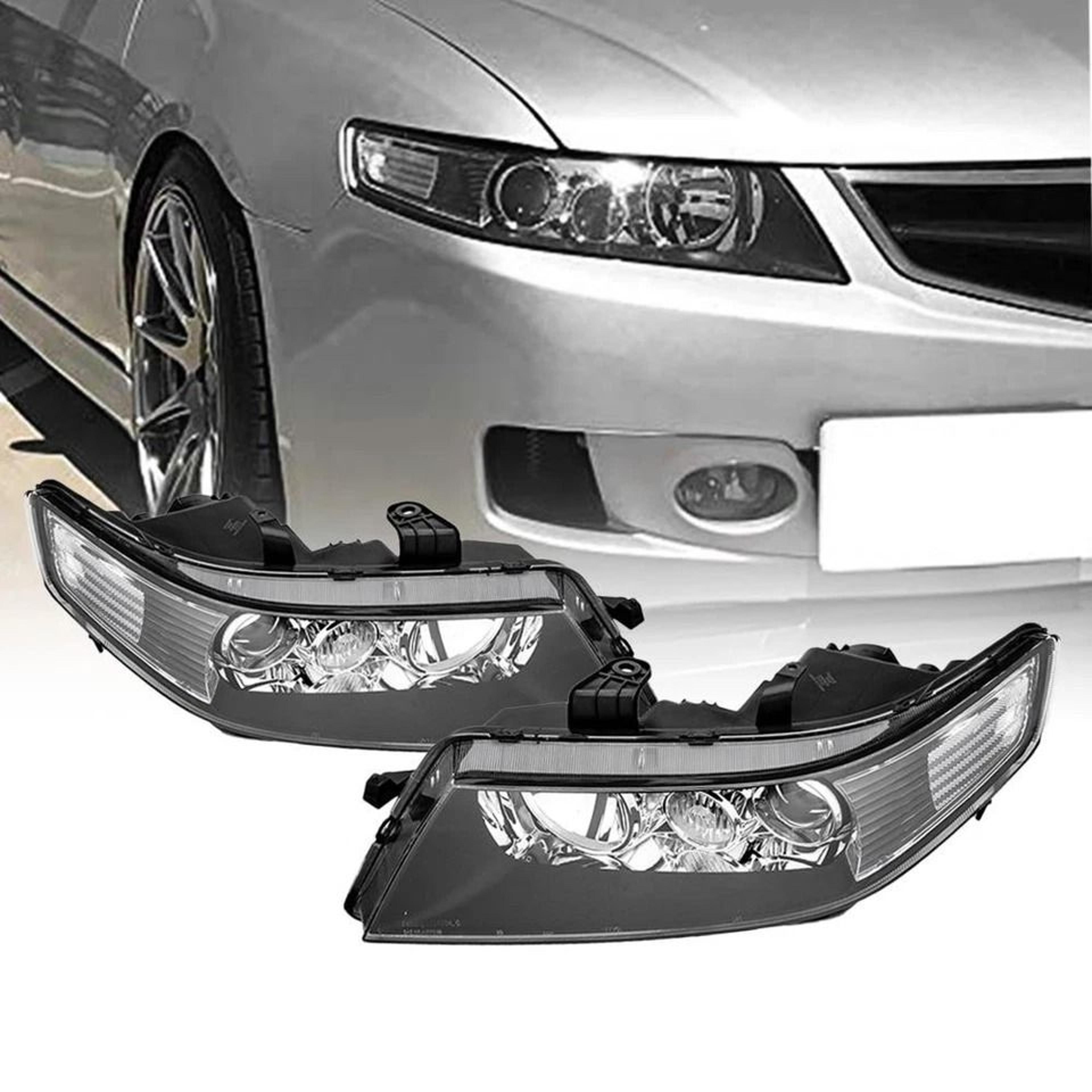 factory style black projector headlights acura tsx pair