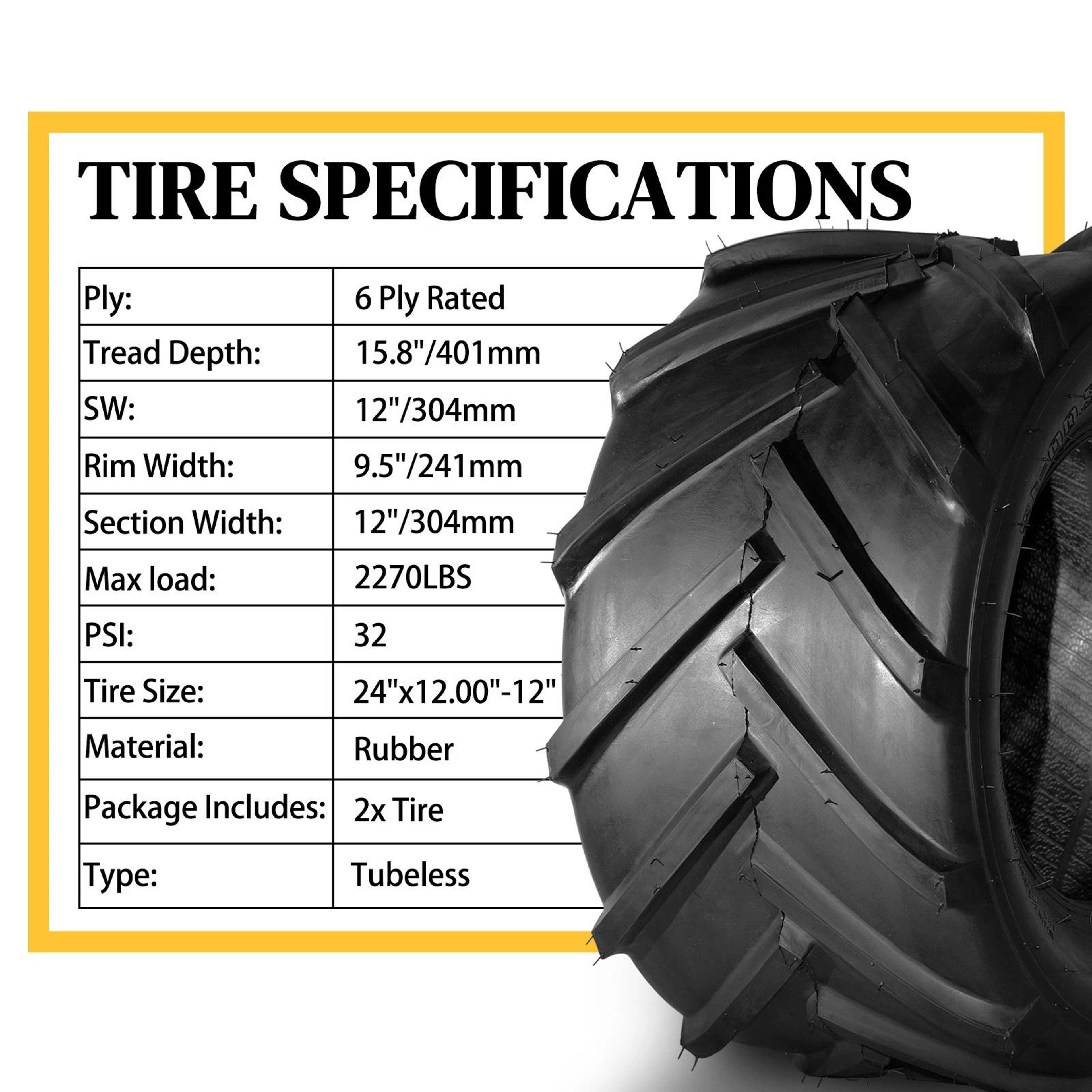 Lawn Mower Super Lug Tires 6 Ply Rated For Durability  Performance 5