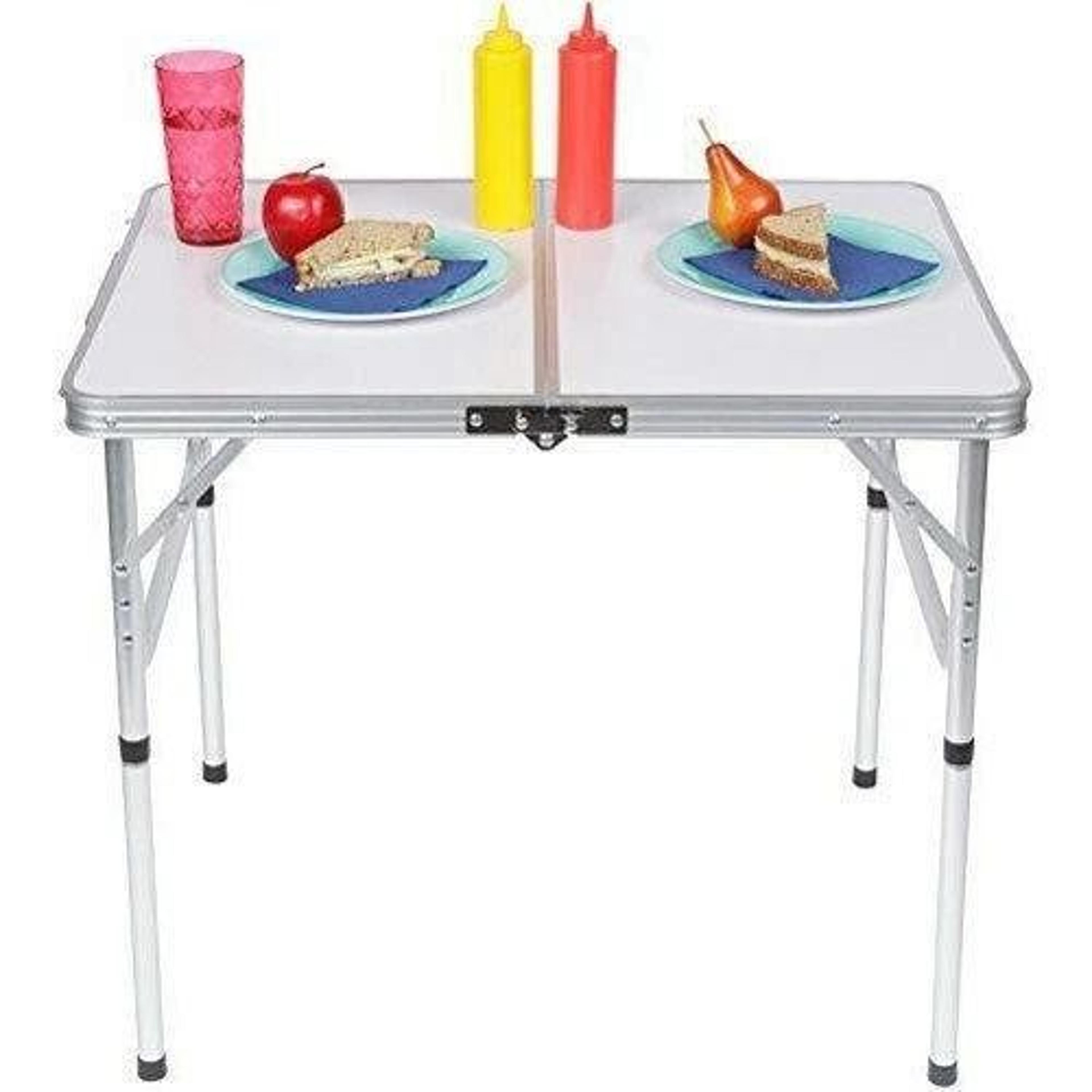 portable folding table adjustable for outdoor picnic, camping & parties