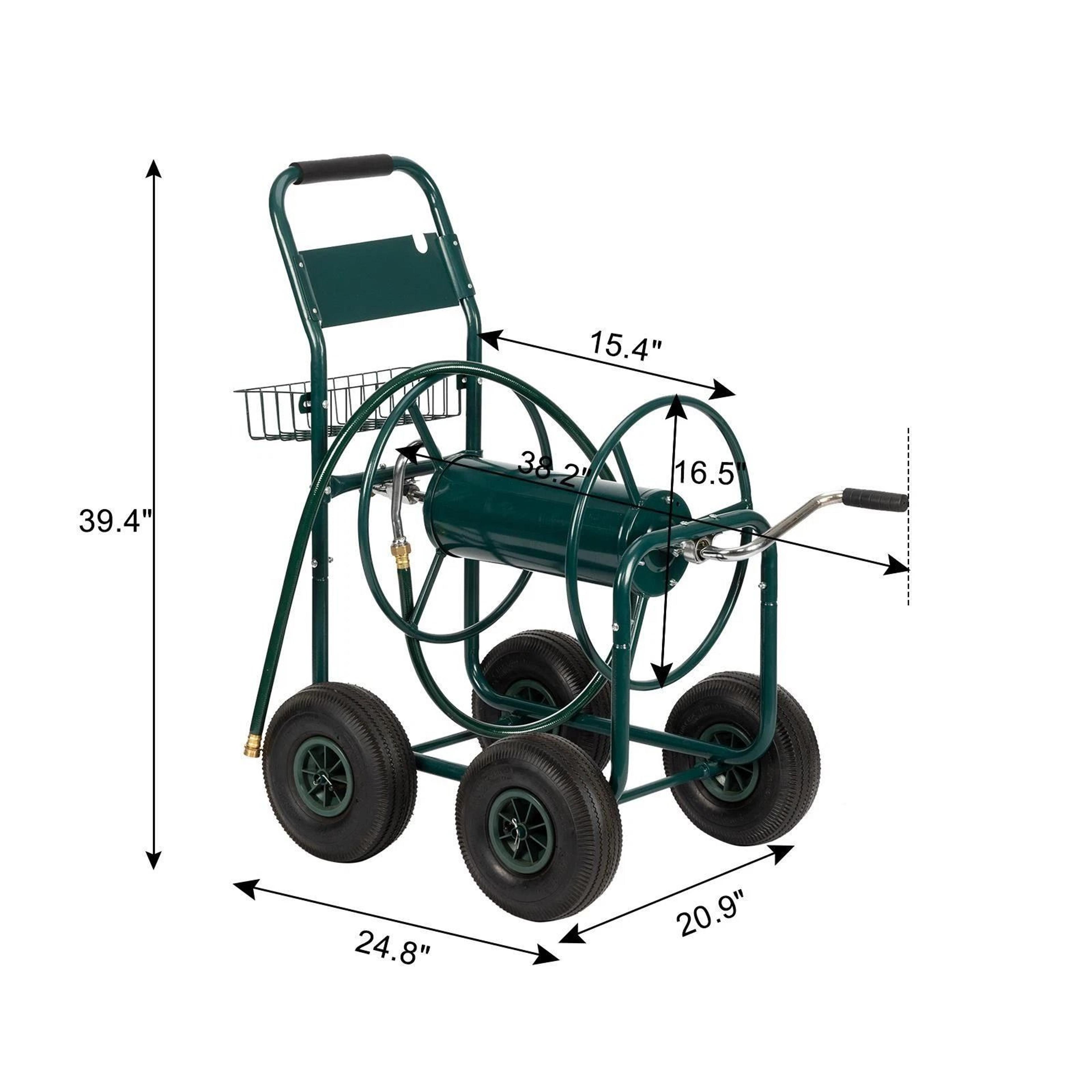 Durable Metal Hose Reel Cart For Garden Hose Storage Ideal Outdoor Solution 2