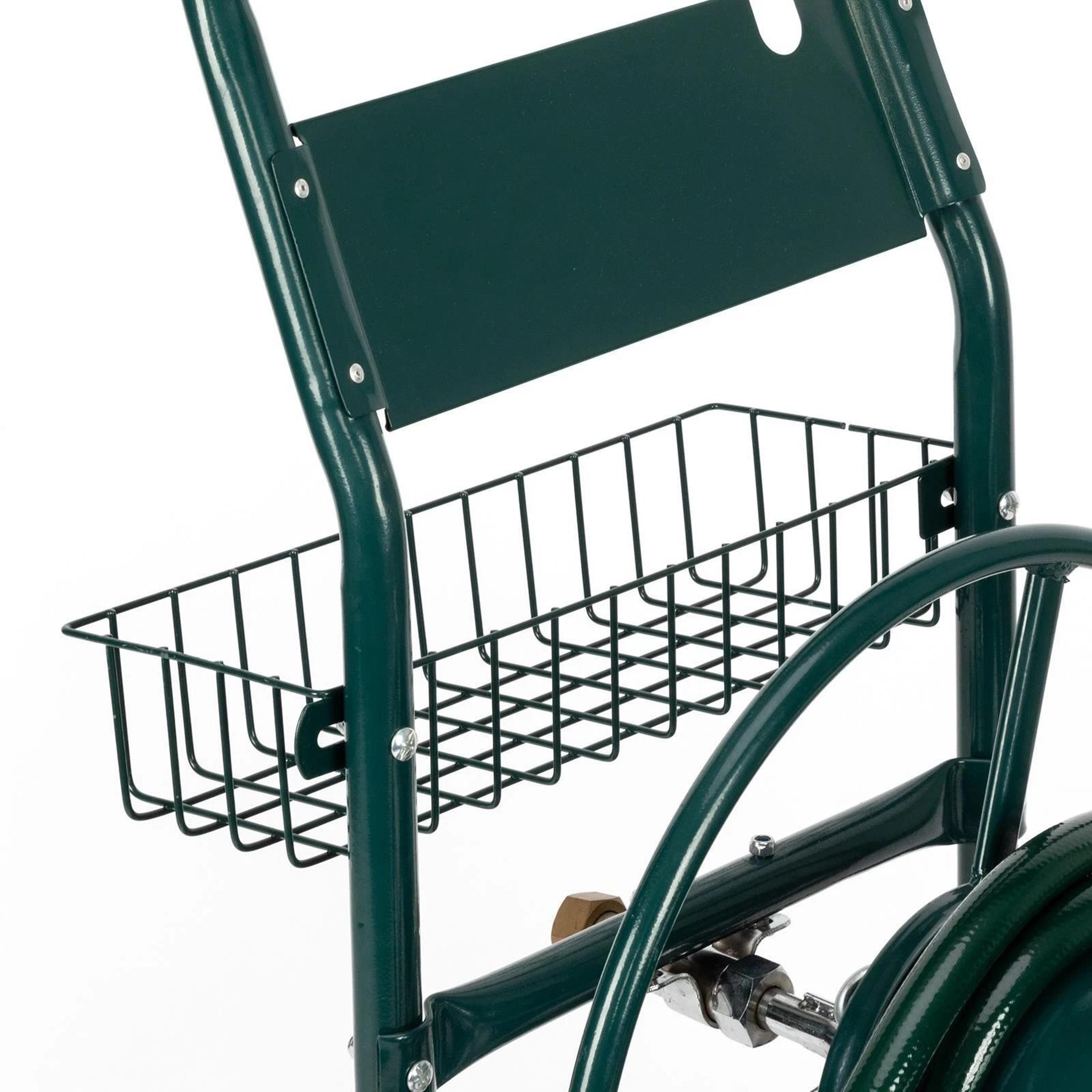 Durable Metal Hose Reel Cart For Garden Hose Storage Ideal Outdoor Solution 1