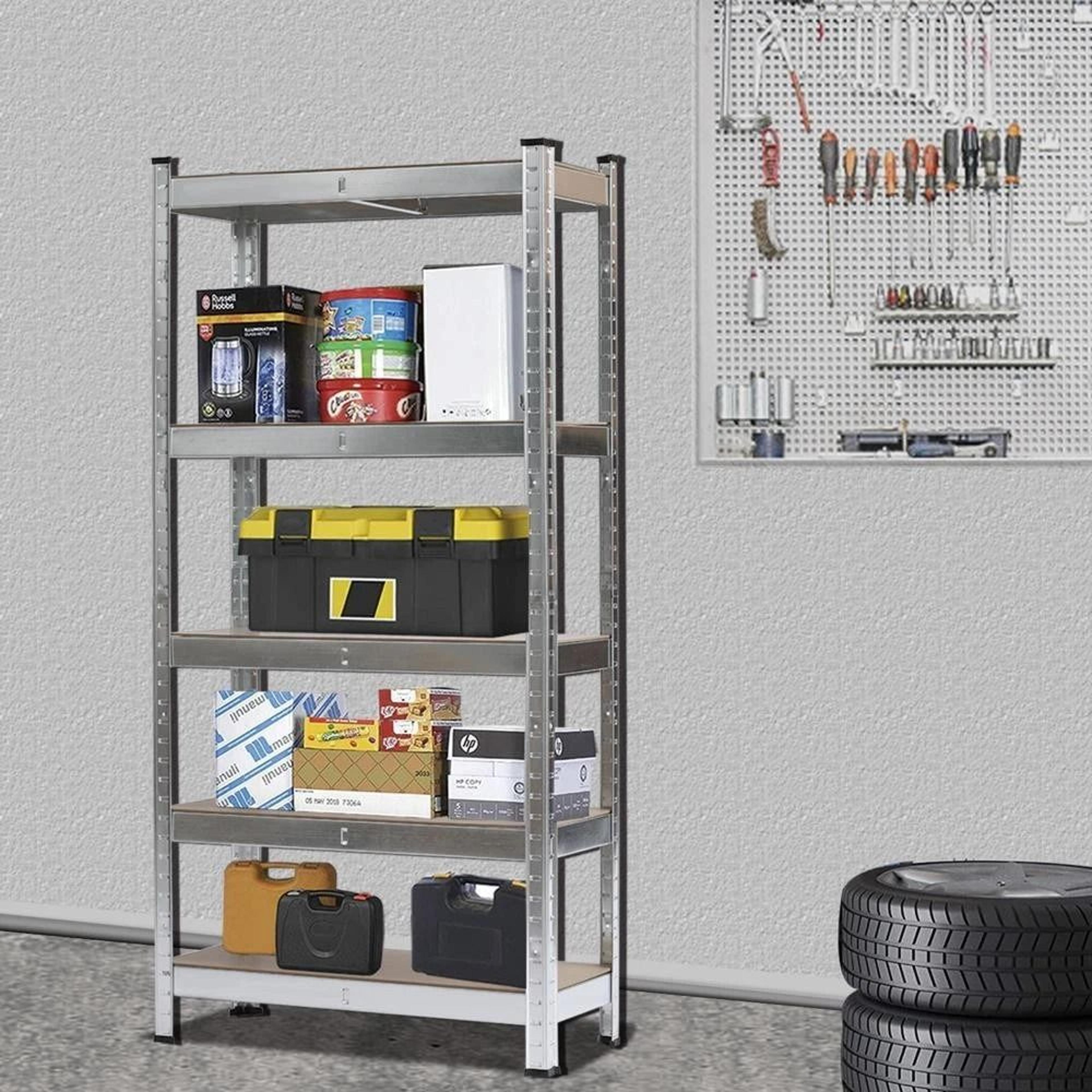 5 tier heavy duty freestanding garage shelving rack organizer