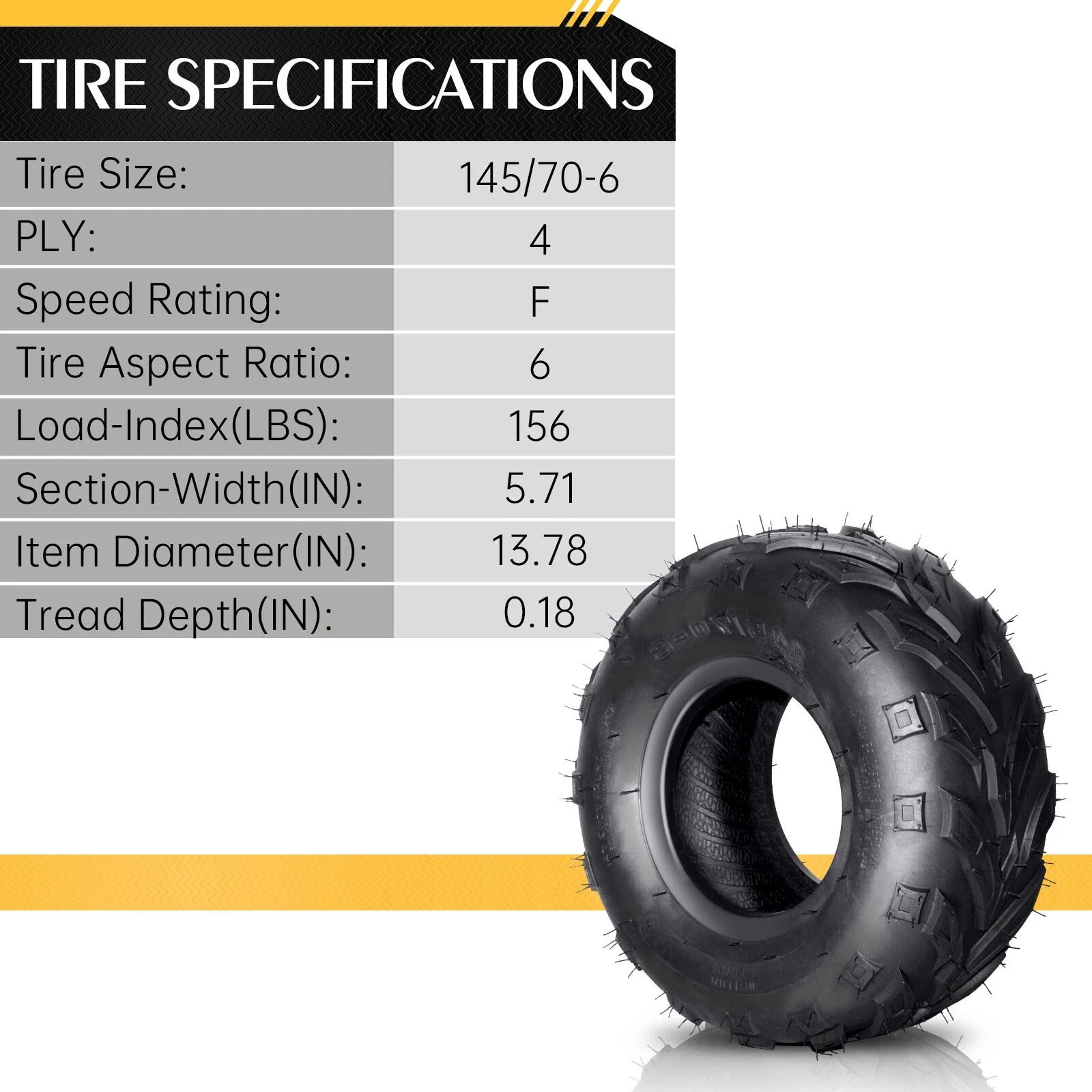 Durable ATV Go Kart Tires 4 Ply Front  Rear Set 5
