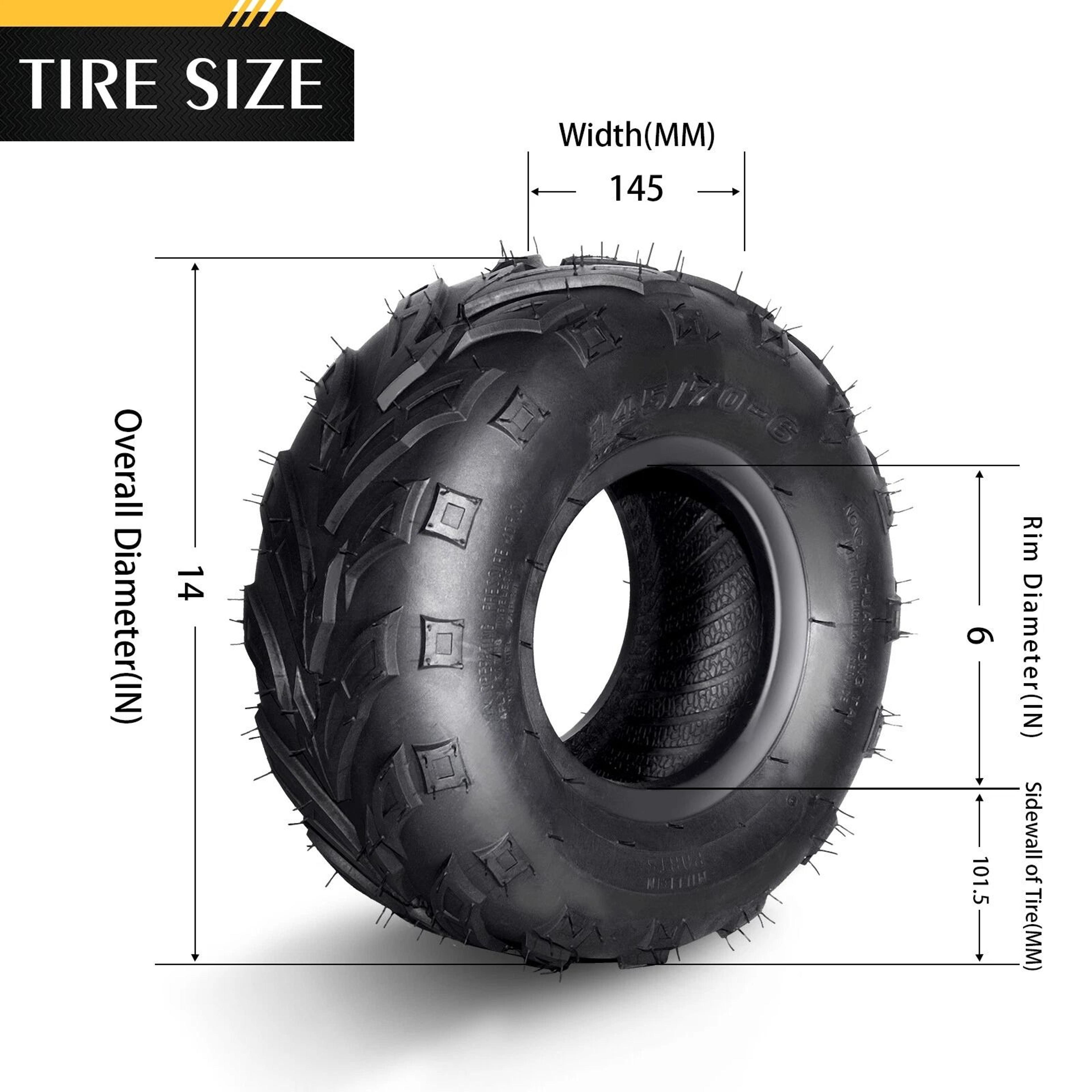 Durable ATV Go Kart Tires 4 Ply Front  Rear Set 8