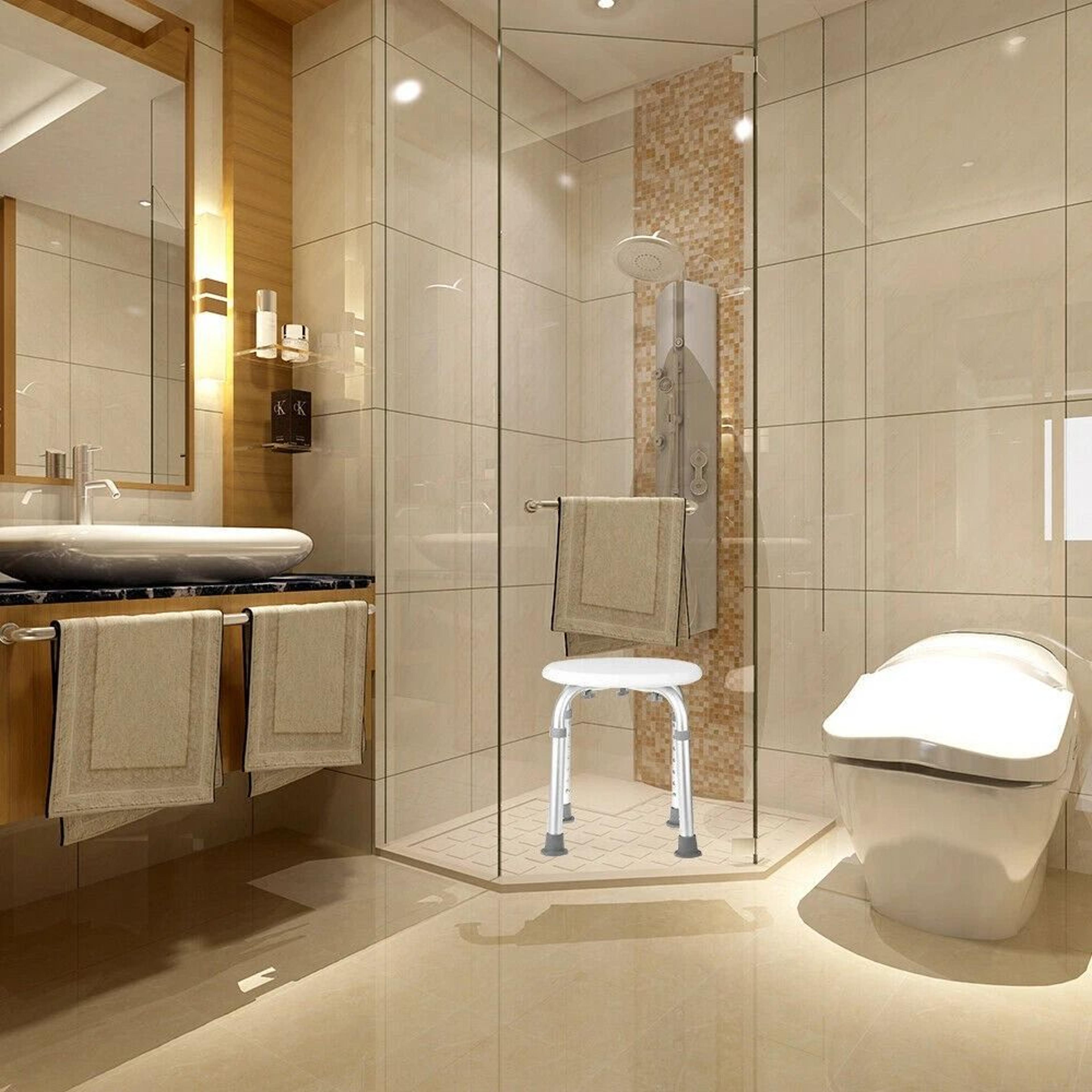 adjustable shower chair for elderly anti slip medical bath stool with stable support
