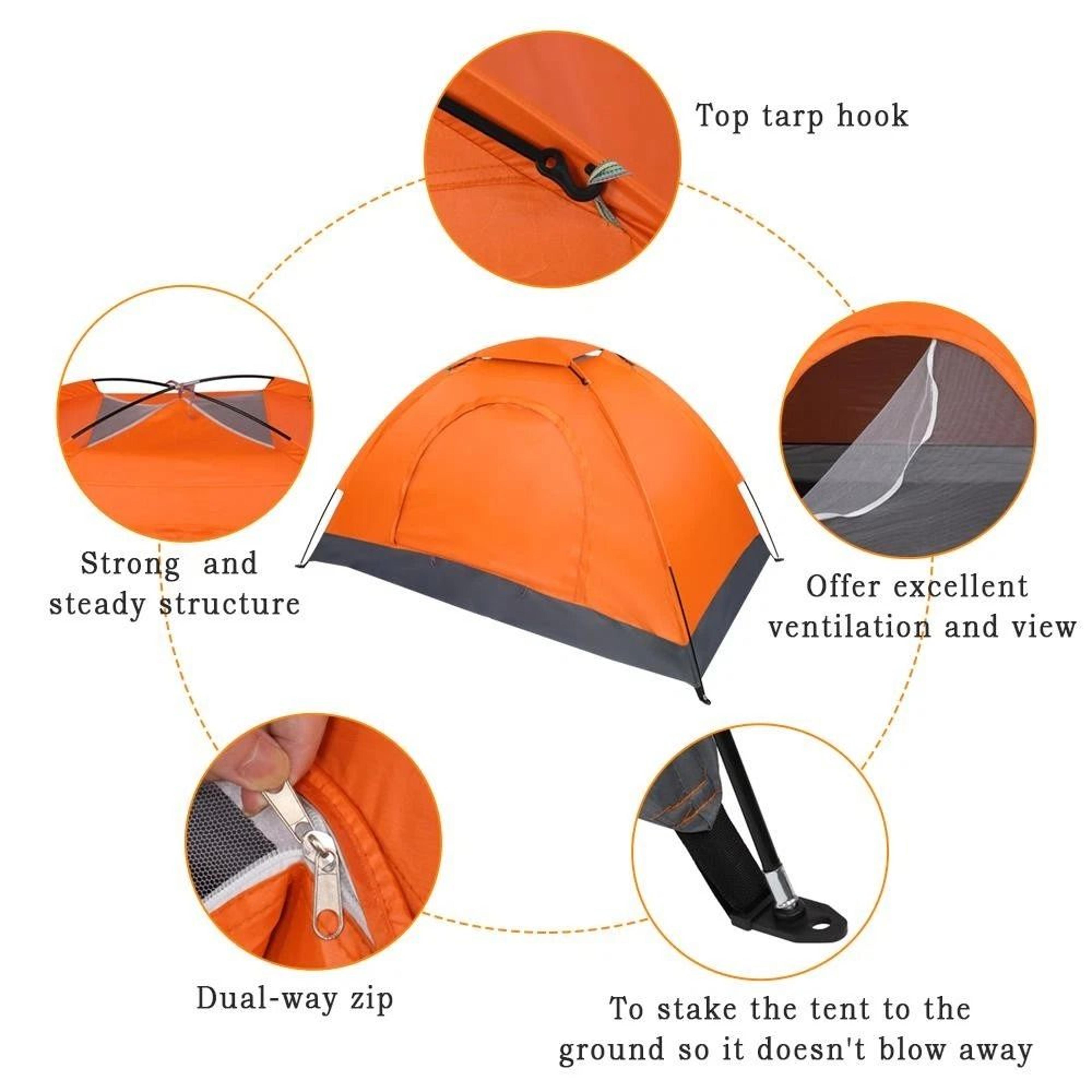 Automatic Pop Up Camping Tent For Solo Adventures Waterproof Person Camping Tent Instant Setup Shel 1