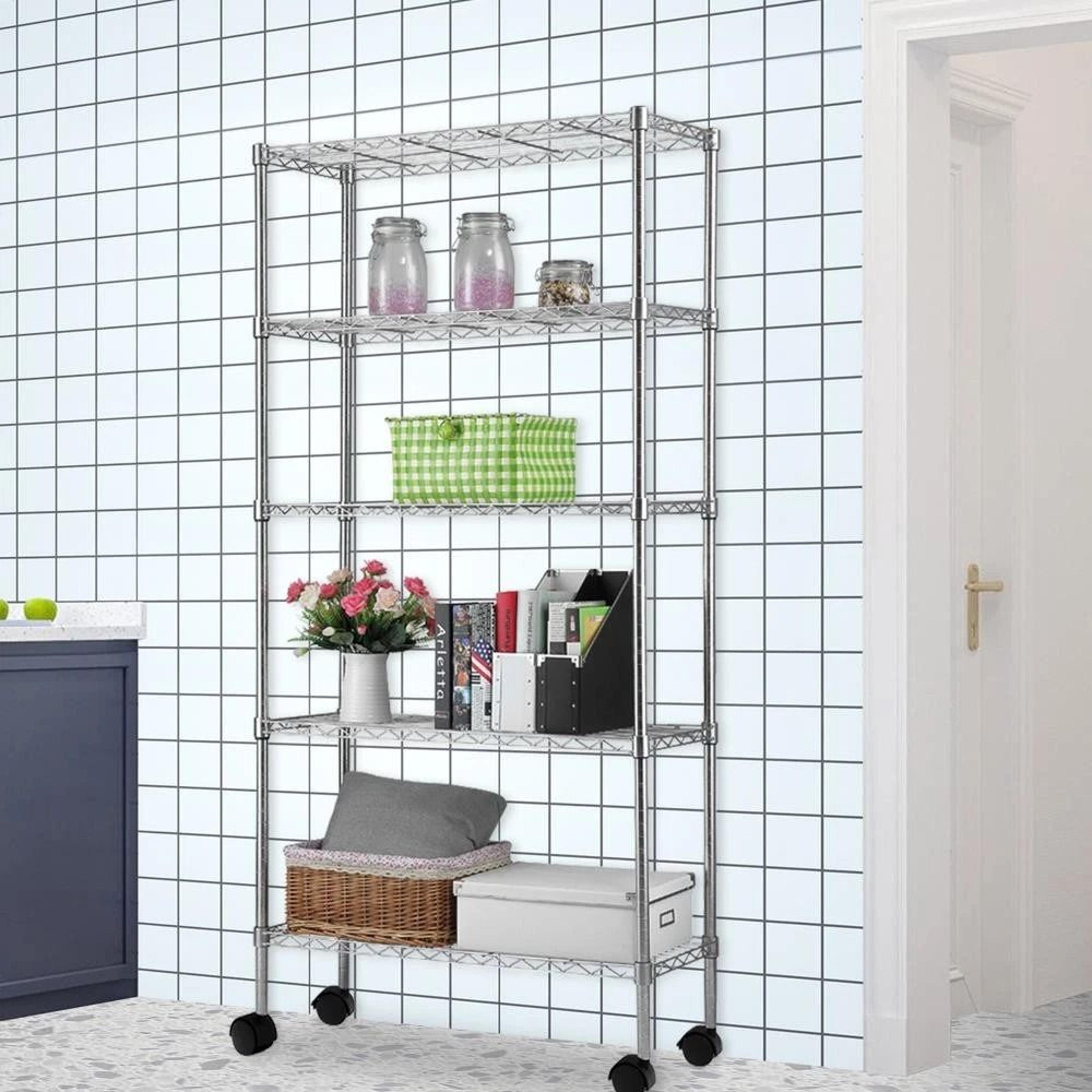 commercial tier wire shelving rack with wheels heavy duty rolling storage shelf