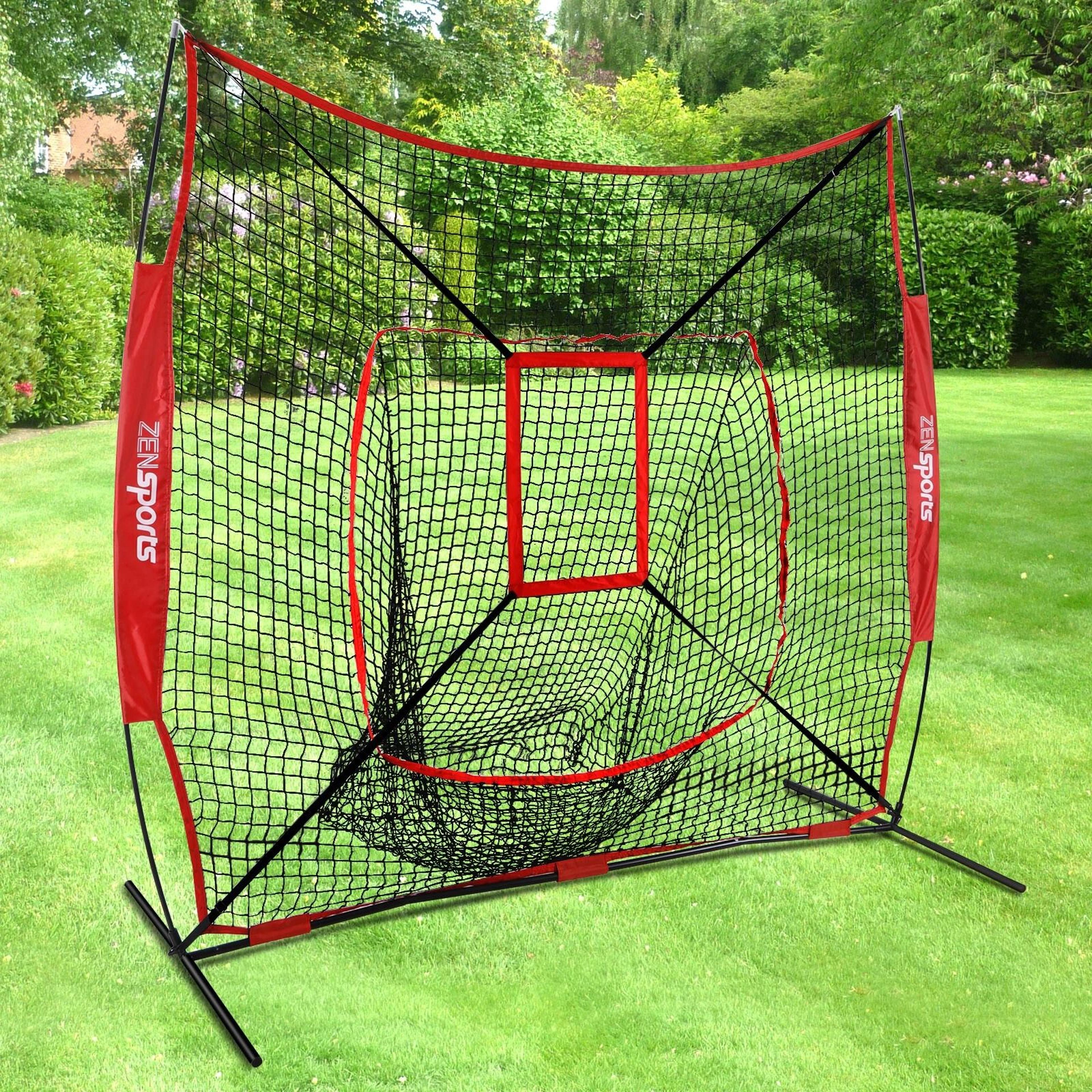 baseball practice net with strike zone target portable baseball hitting net for pitching and softball training