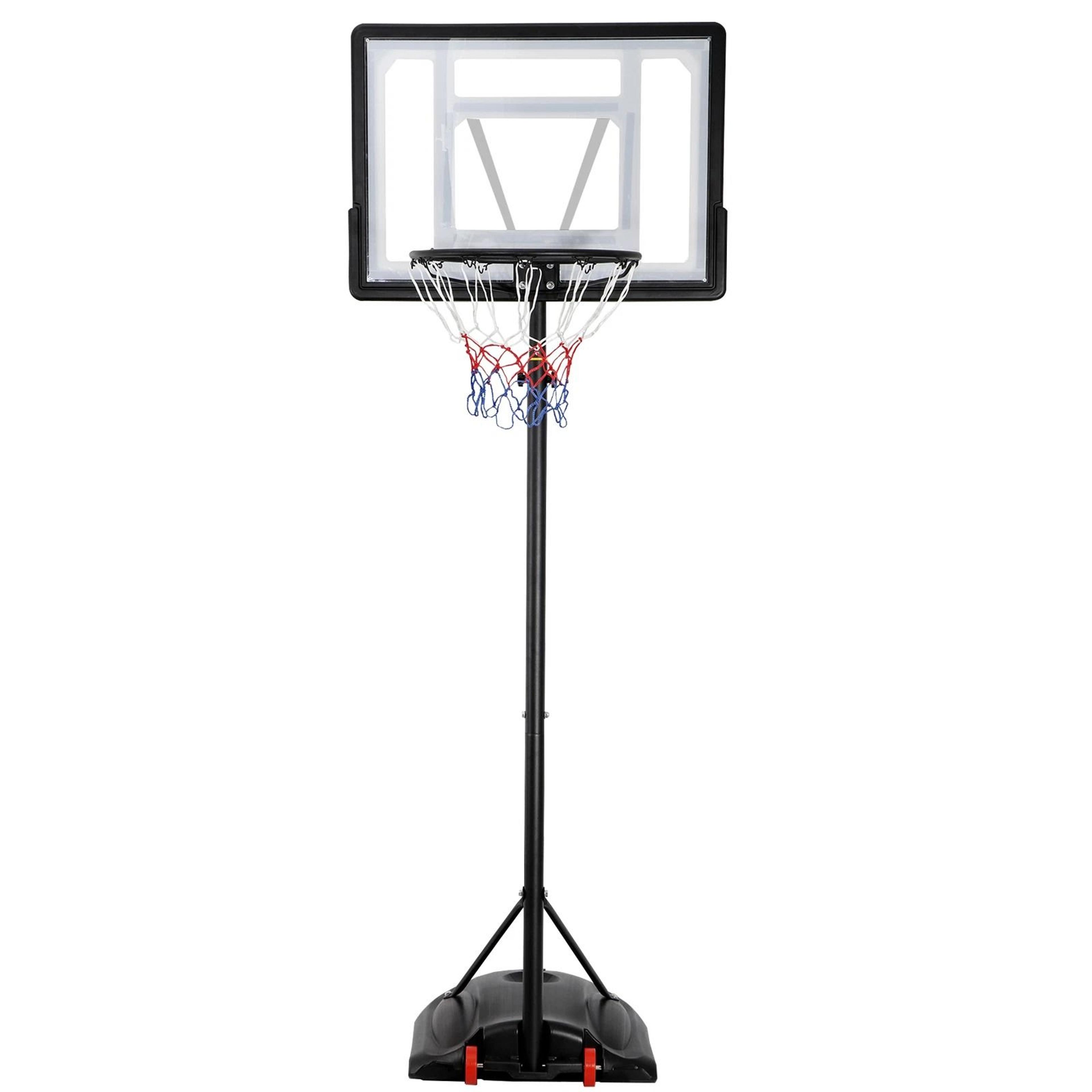 Portable Adjustable Basketball Hoop System With Wheels Outdoor Driveway Goal With PVC Backboard 9
