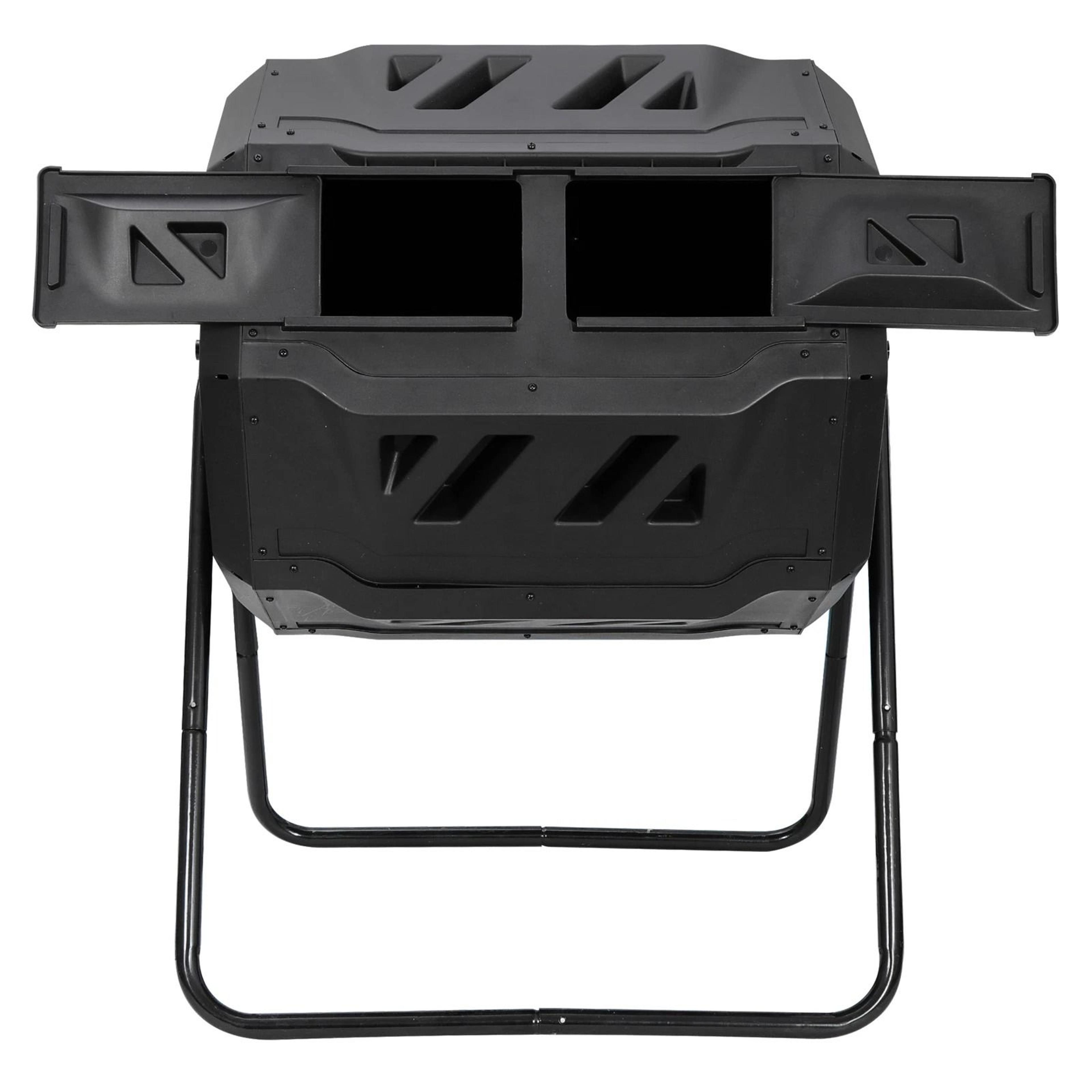 ecogrow outdoor compost tumbler dual chamber compost bin