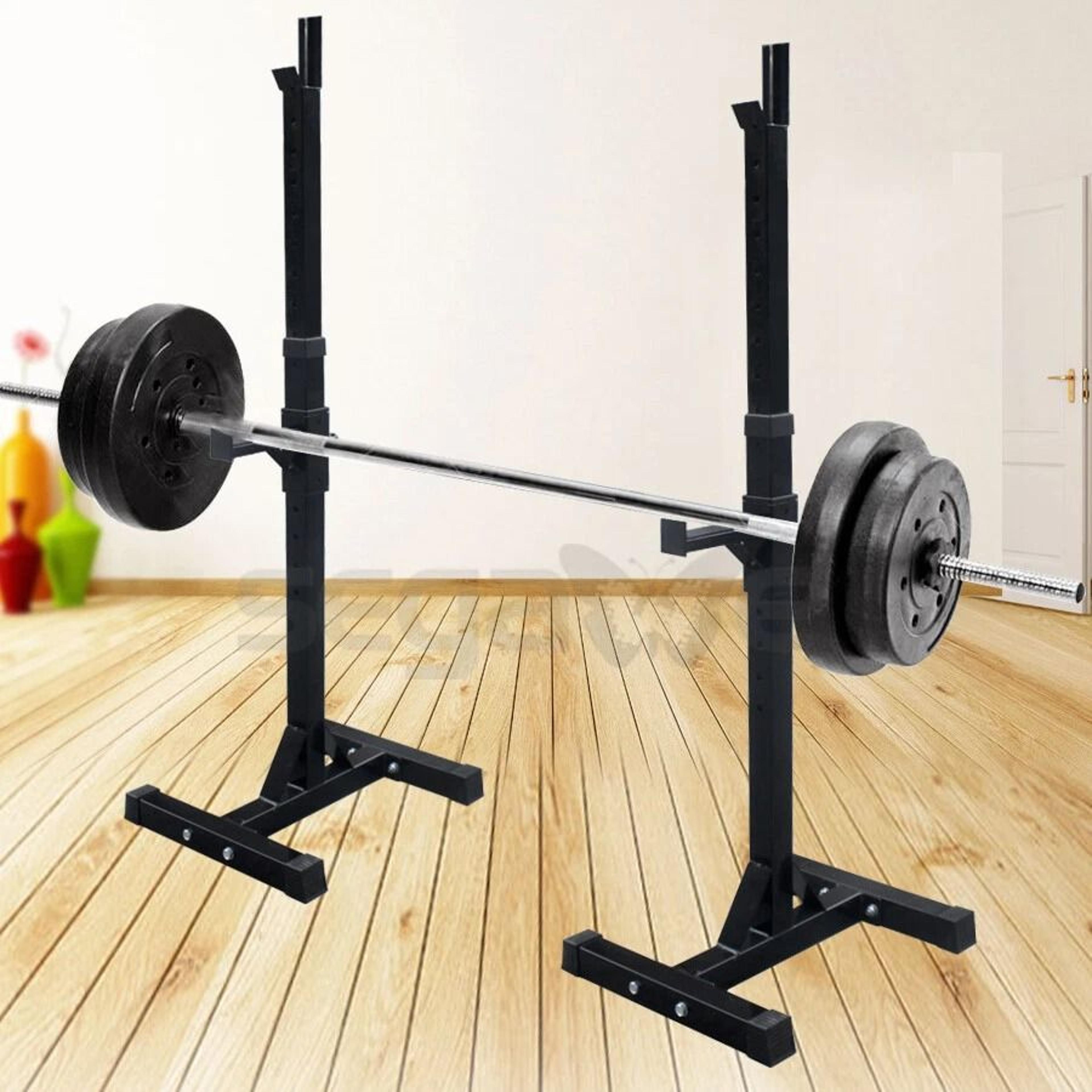 adjustable squat rack for home gym portable barbell & dumbbell rack stands, adjustable height
