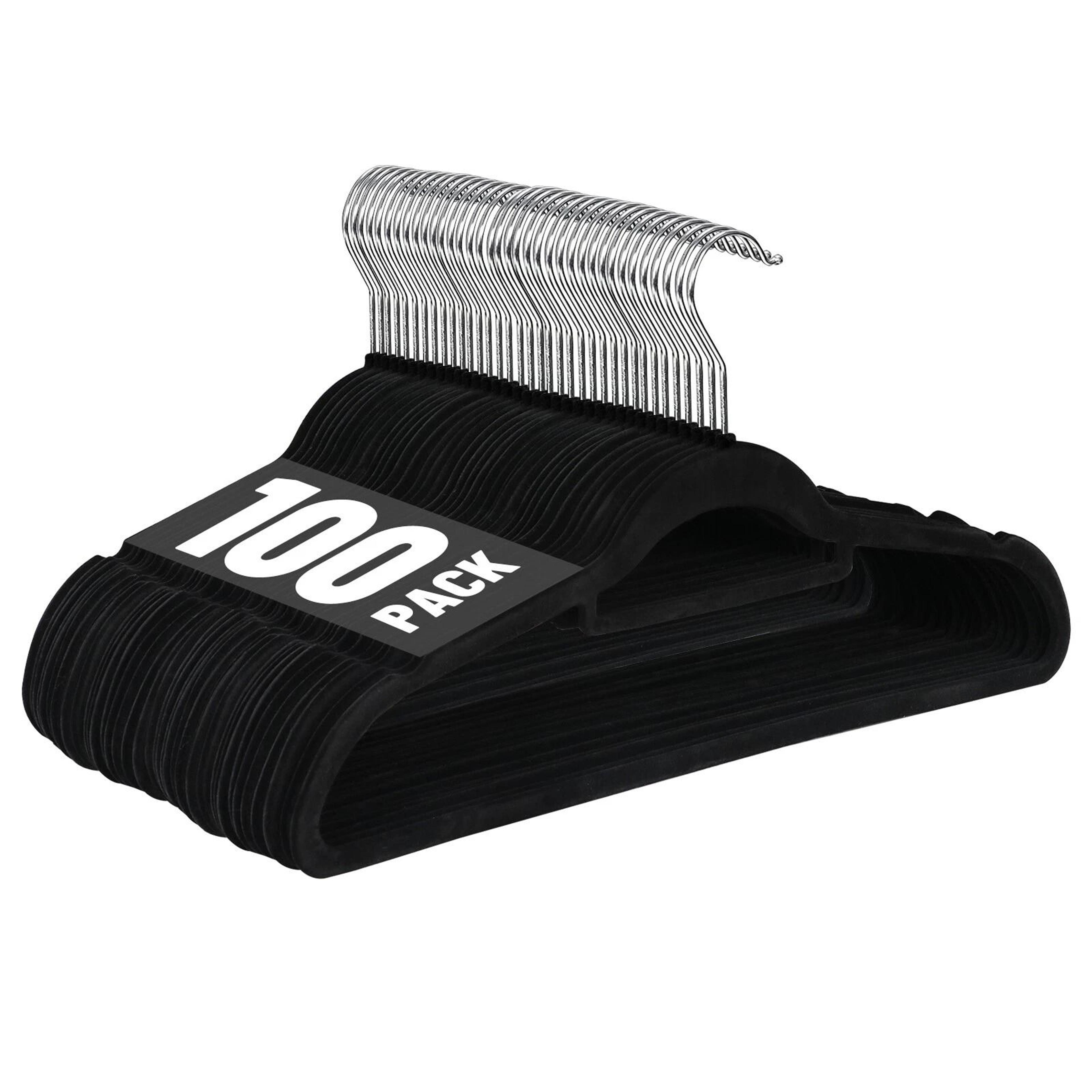Velvet Non Slip Clothes Hangers With Swivel Hook Premium Black 9