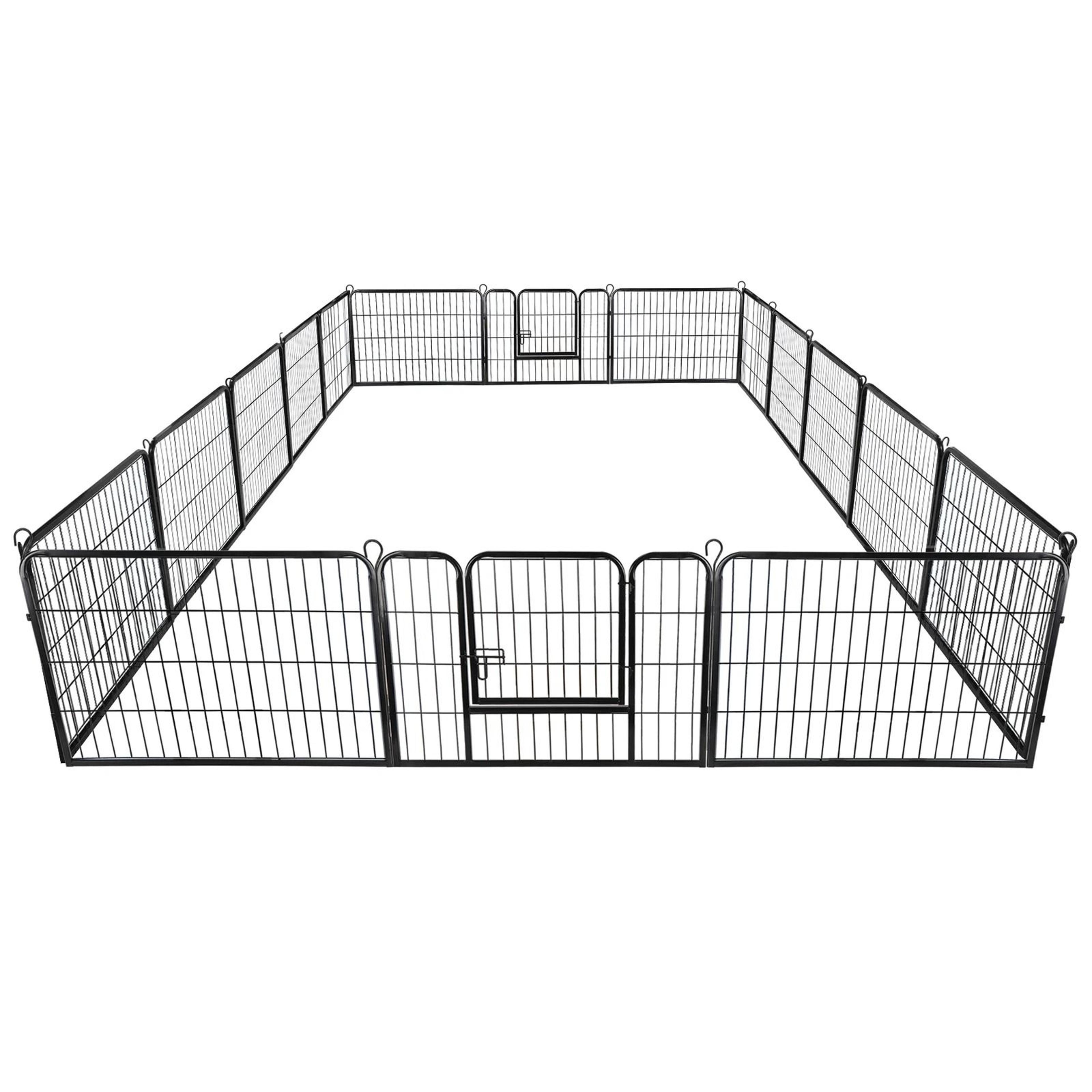 24 Panel Portable Dog Playpen Fence Foldable Pet Exercise Pen For Yard RV  Camping 13