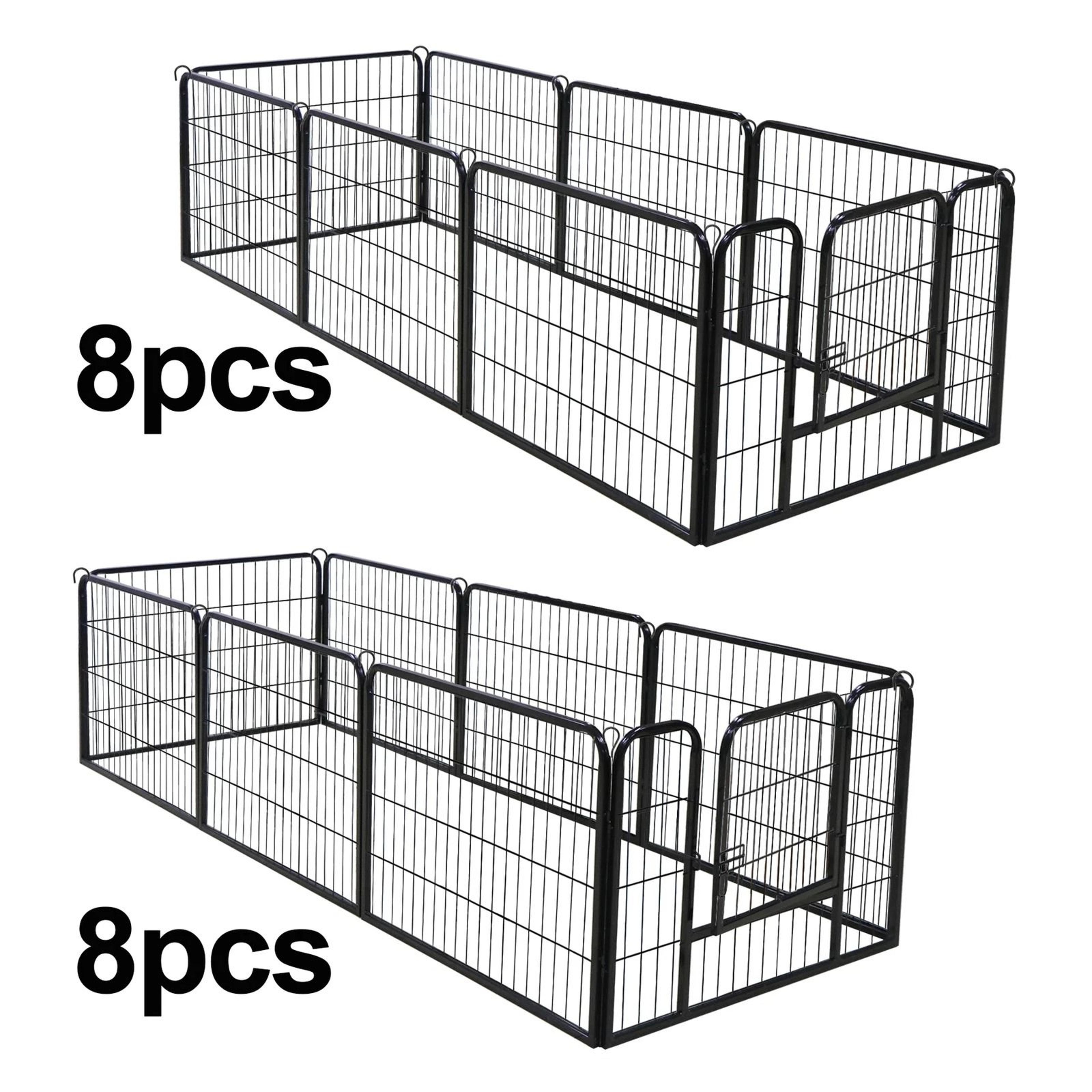 24 Panel Portable Dog Playpen Fence Foldable Pet Exercise Pen For Yard RV  Camping 5