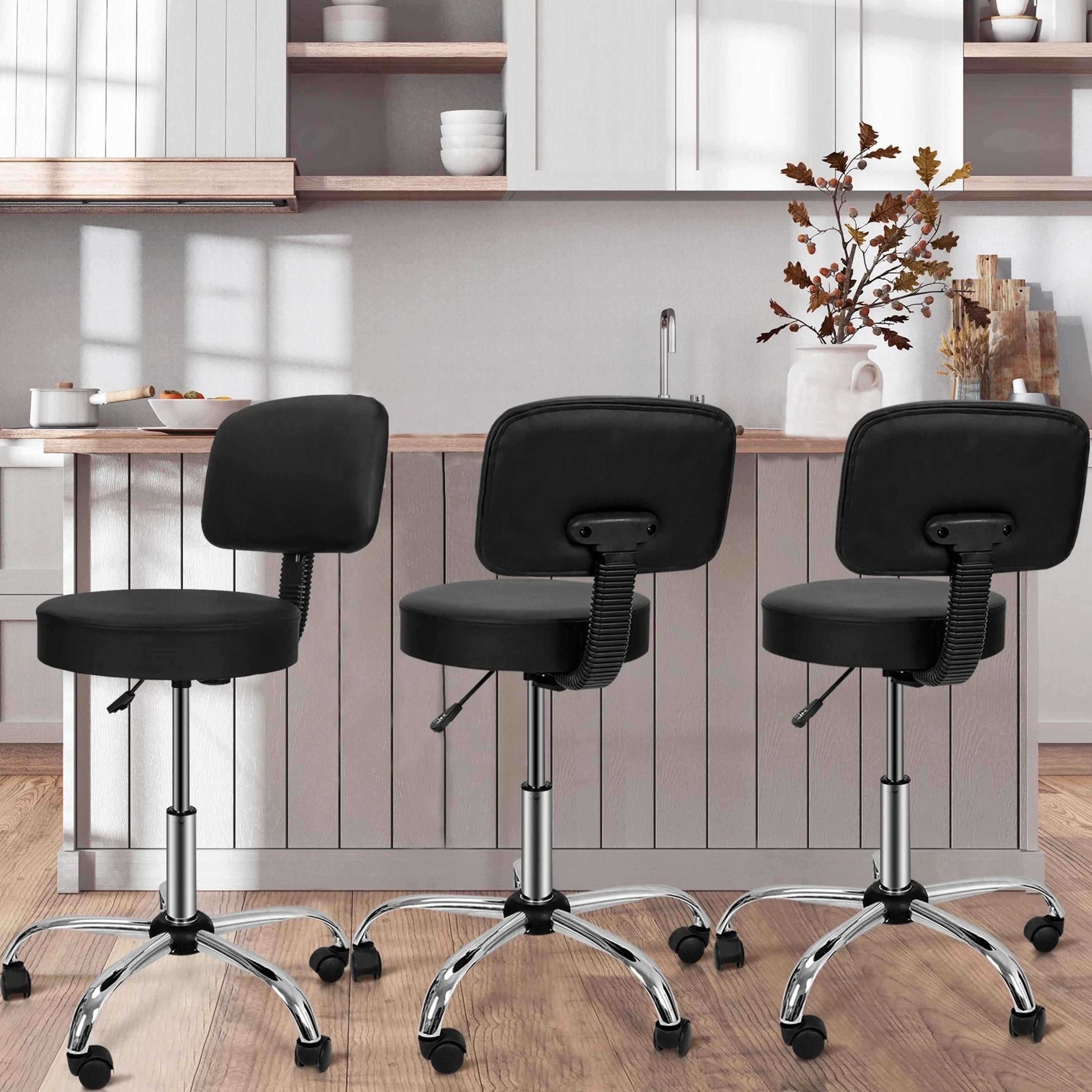 swivel salon spa stool chair with adjustable hydraulic rolling system & back support