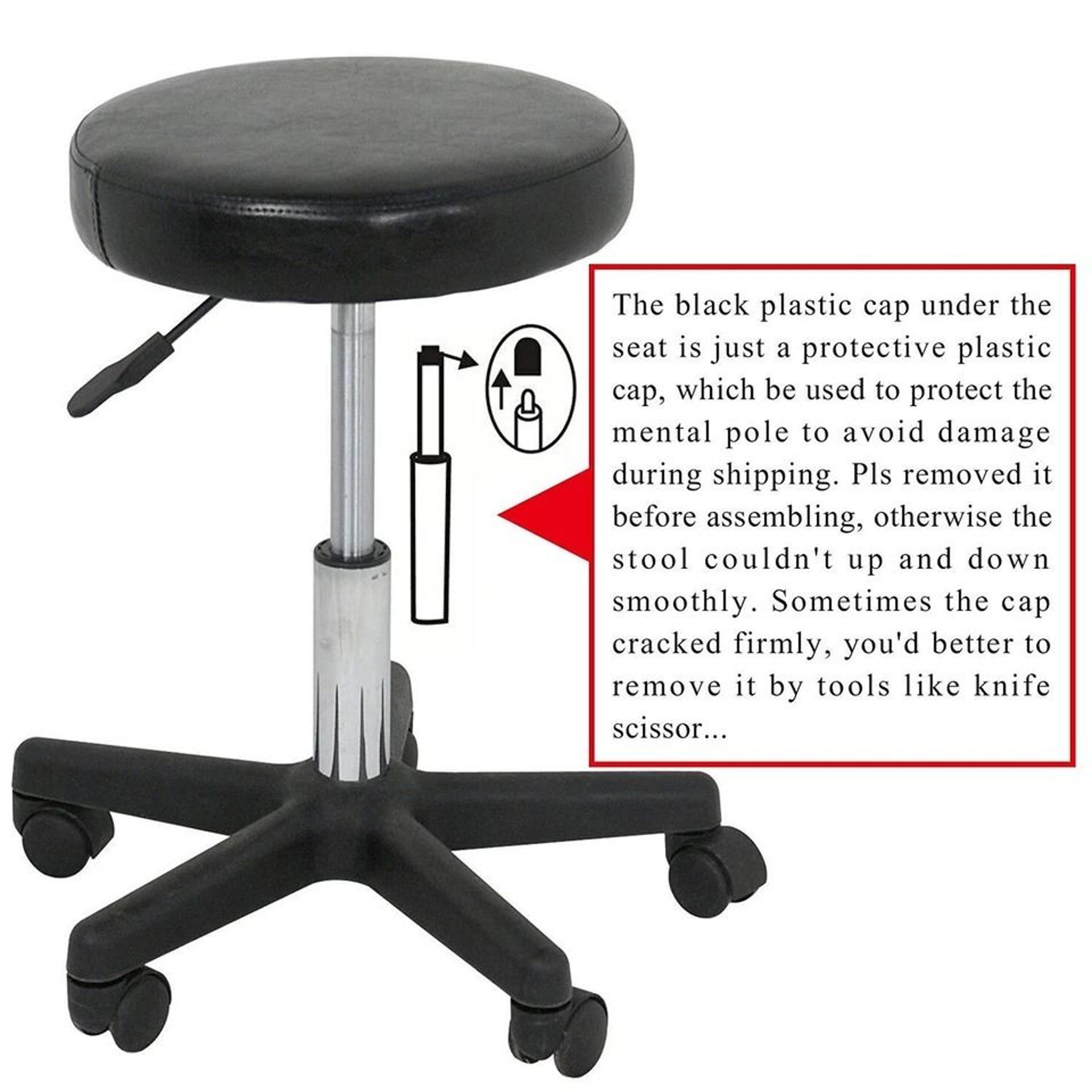 Adjustable Rolling Stool With PU Leather Seat Swivel Design And Height Adjustment For Salon Office  1