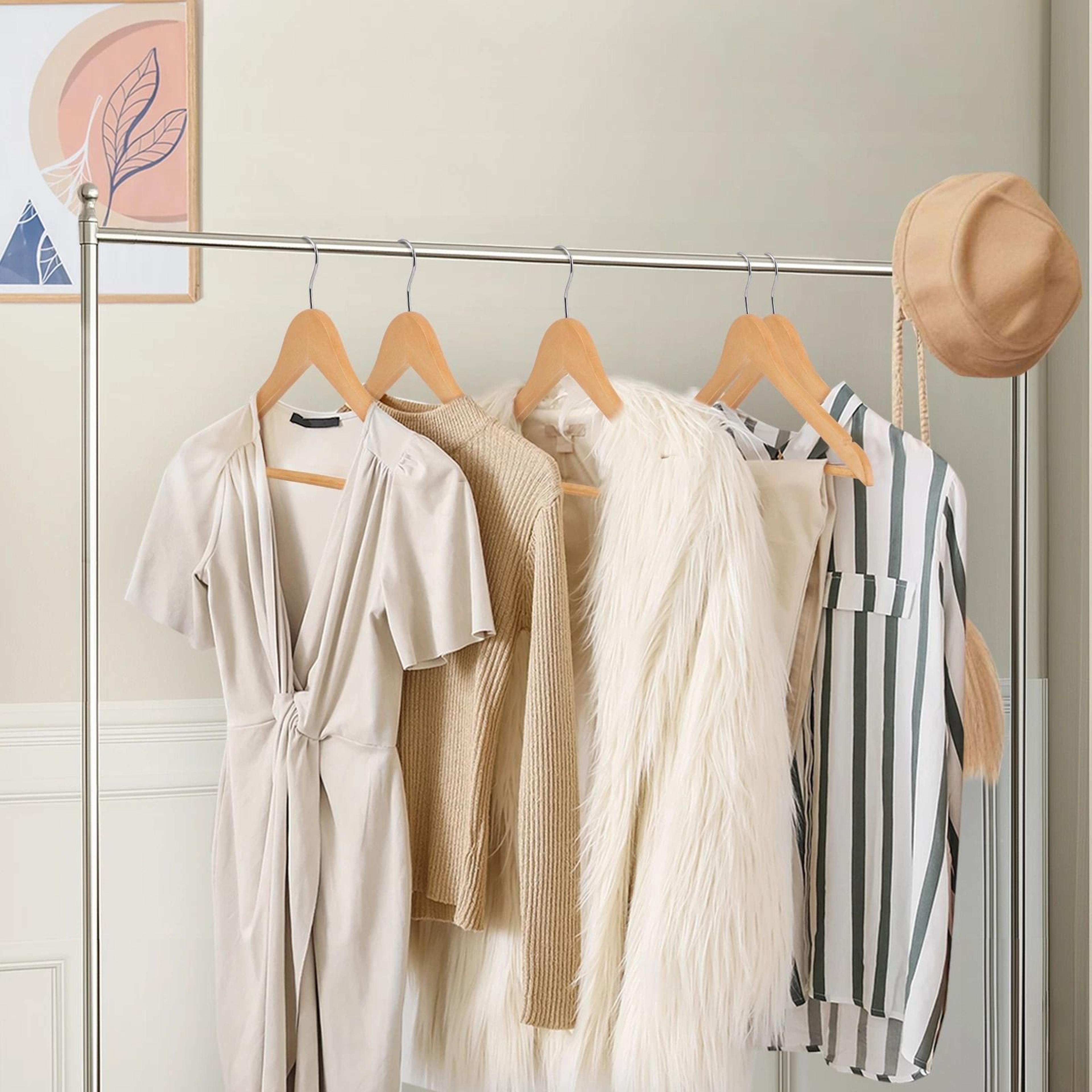 Premium Wooden Clothes Hangers With Swivel Hooks Non Slip Durable Bulk Closet Hangers 1