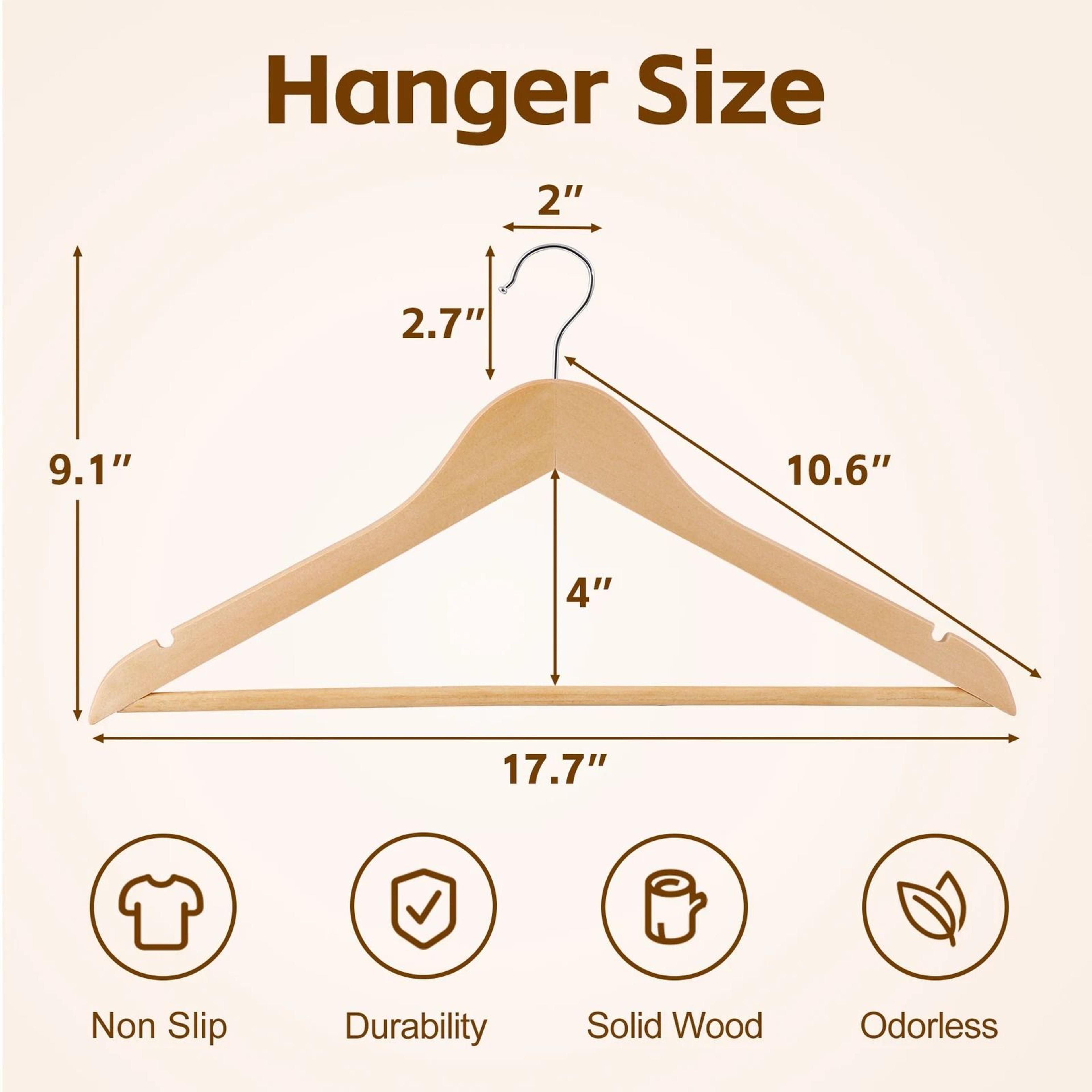 Premium Wooden Clothes Hangers With Swivel Hooks Non Slip Durable Bulk Closet Hangers 7