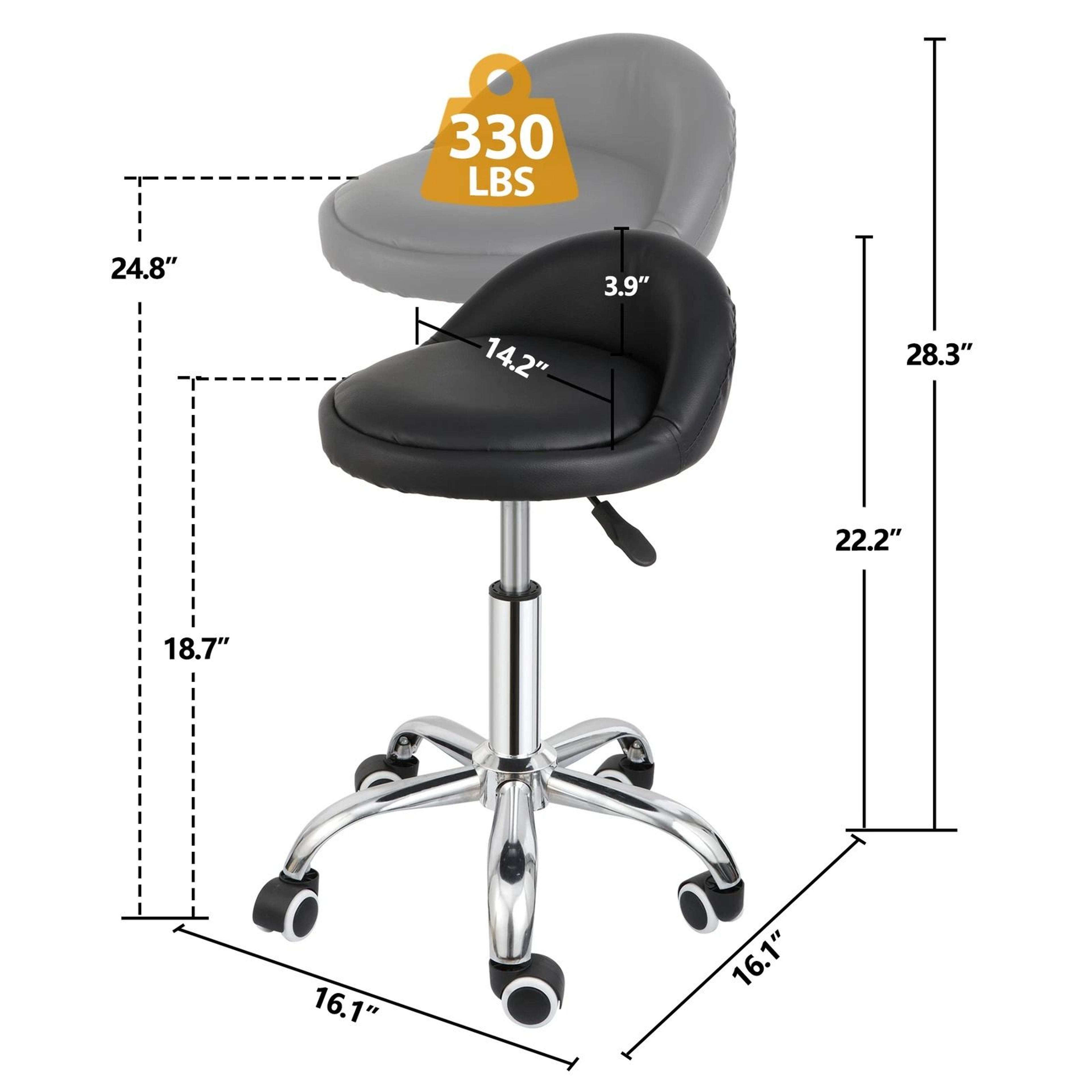 Adjustable Rolling Salon Stool With Back Hydraulic Tattoo And Massage Chair 10
