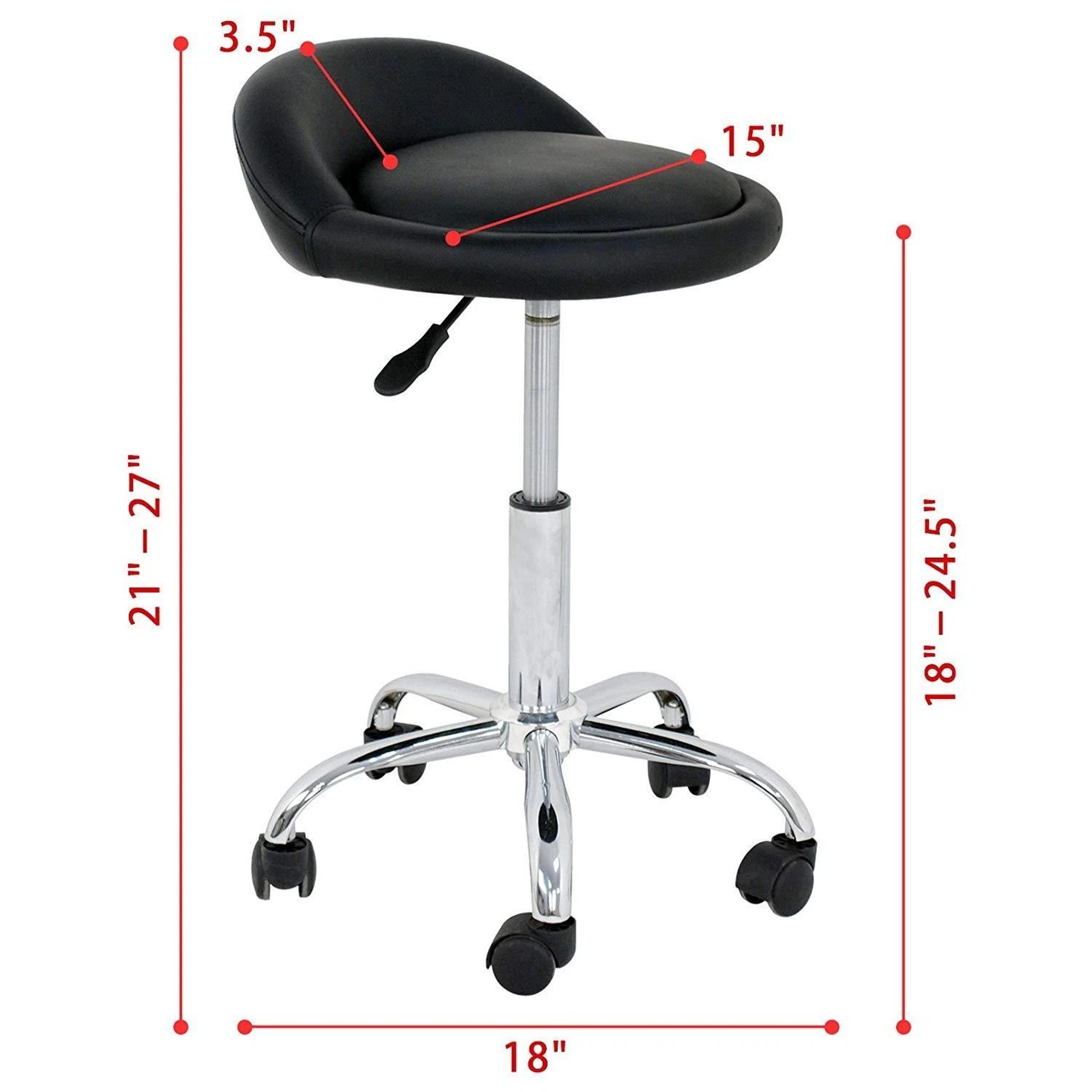 Adjustable Rolling Salon Stool With Back Hydraulic Tattoo And Massage Chair 3
