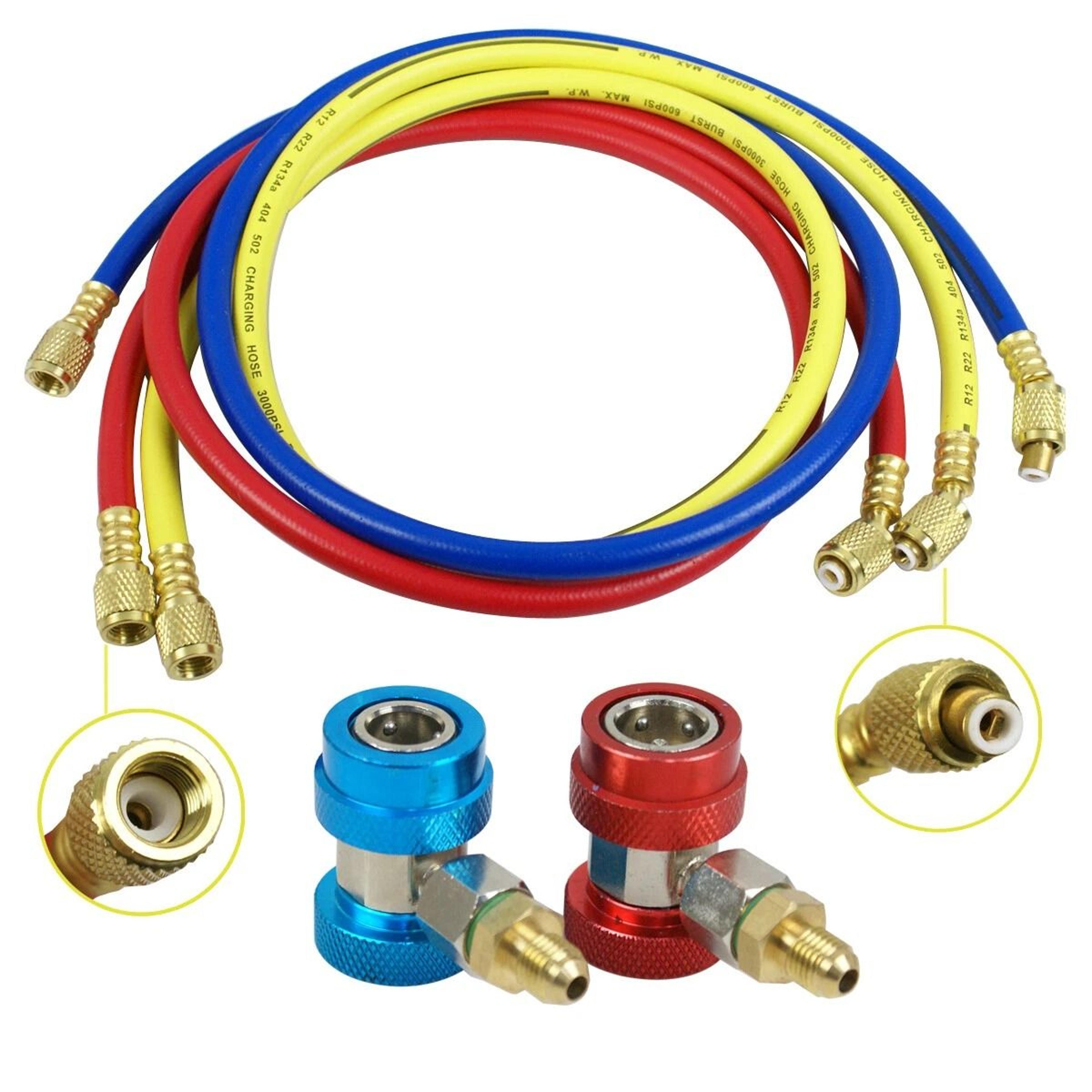 AC Manifold Gauge Set For Refrigerants Brass Charging Kit With Durable Case 10