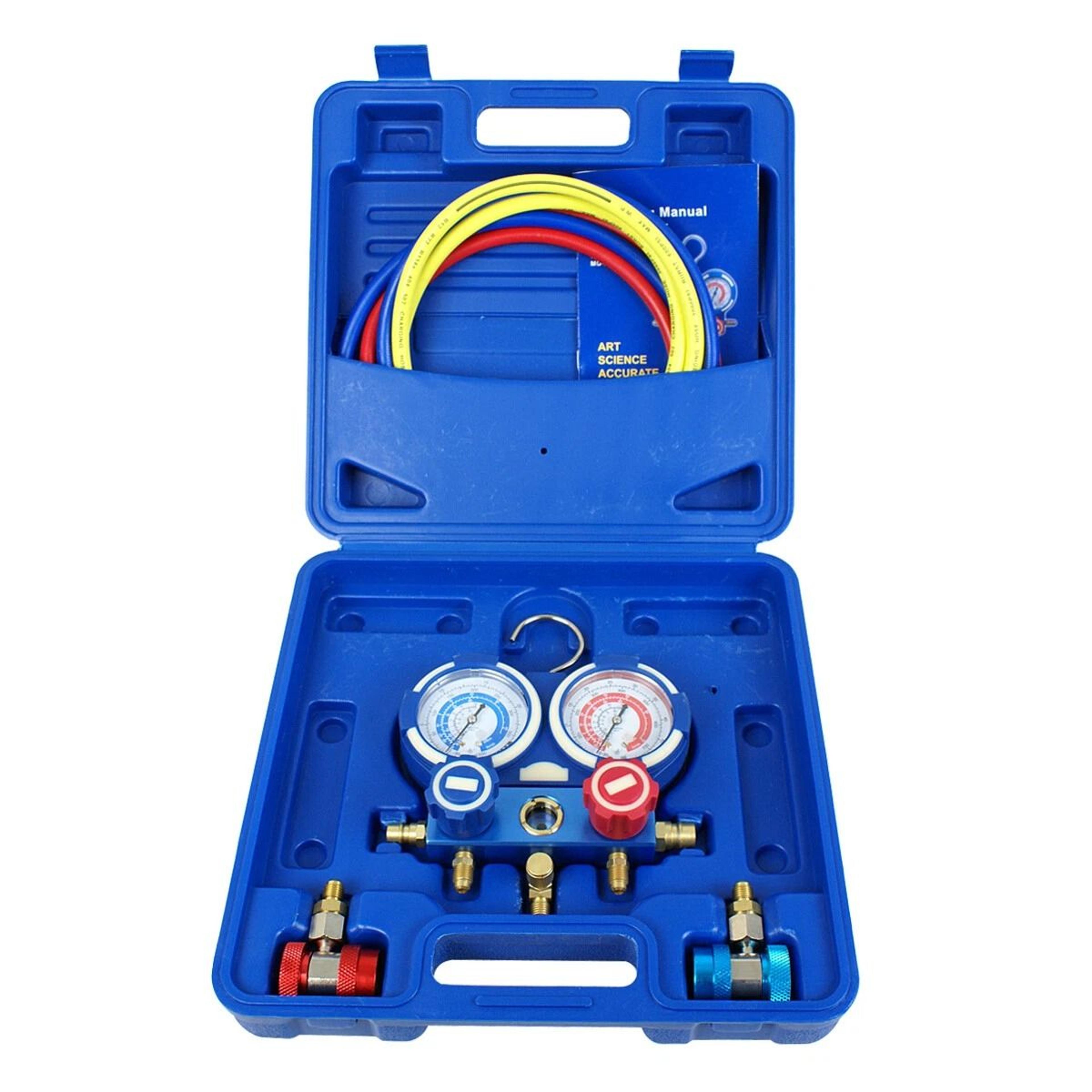 ac manifold gauge set for refrigerants brass charging kit with durable case