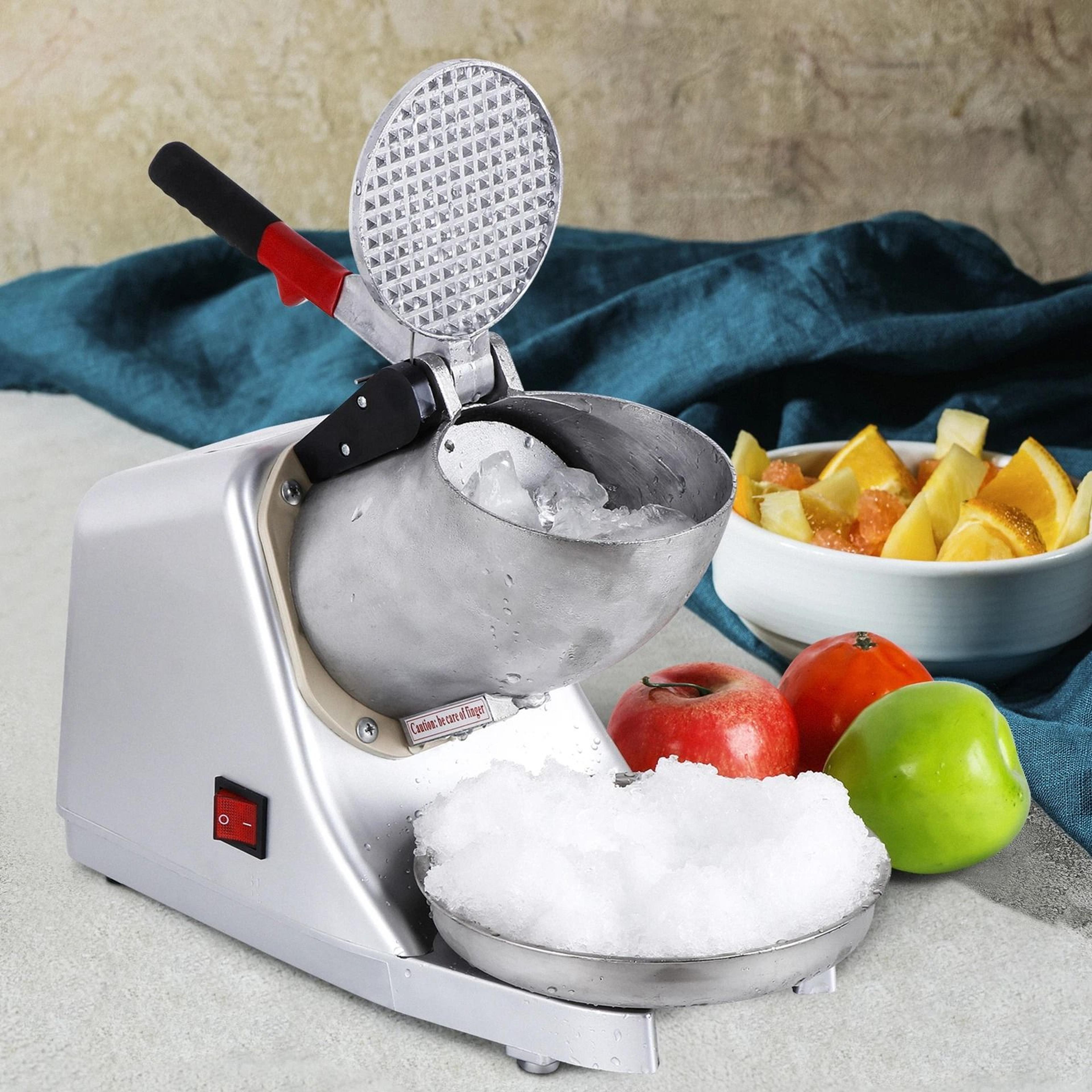 electric snow cone maker ice shaver machine high-speed ice crusher in silver