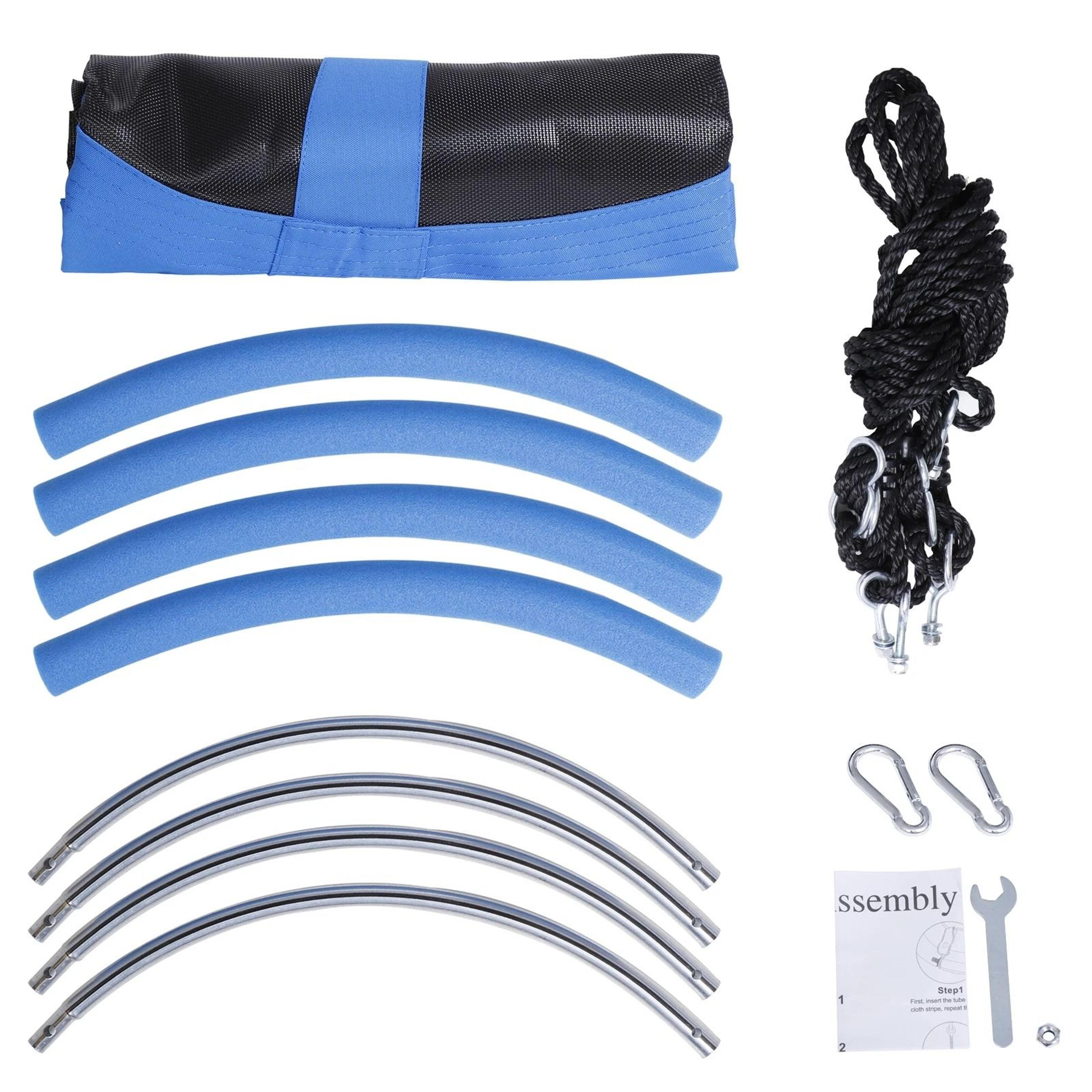 Blue Saucer Tree Swing For Kids Flying Seat With Hanging Ropes Durable And Fun Outdoor Play 16