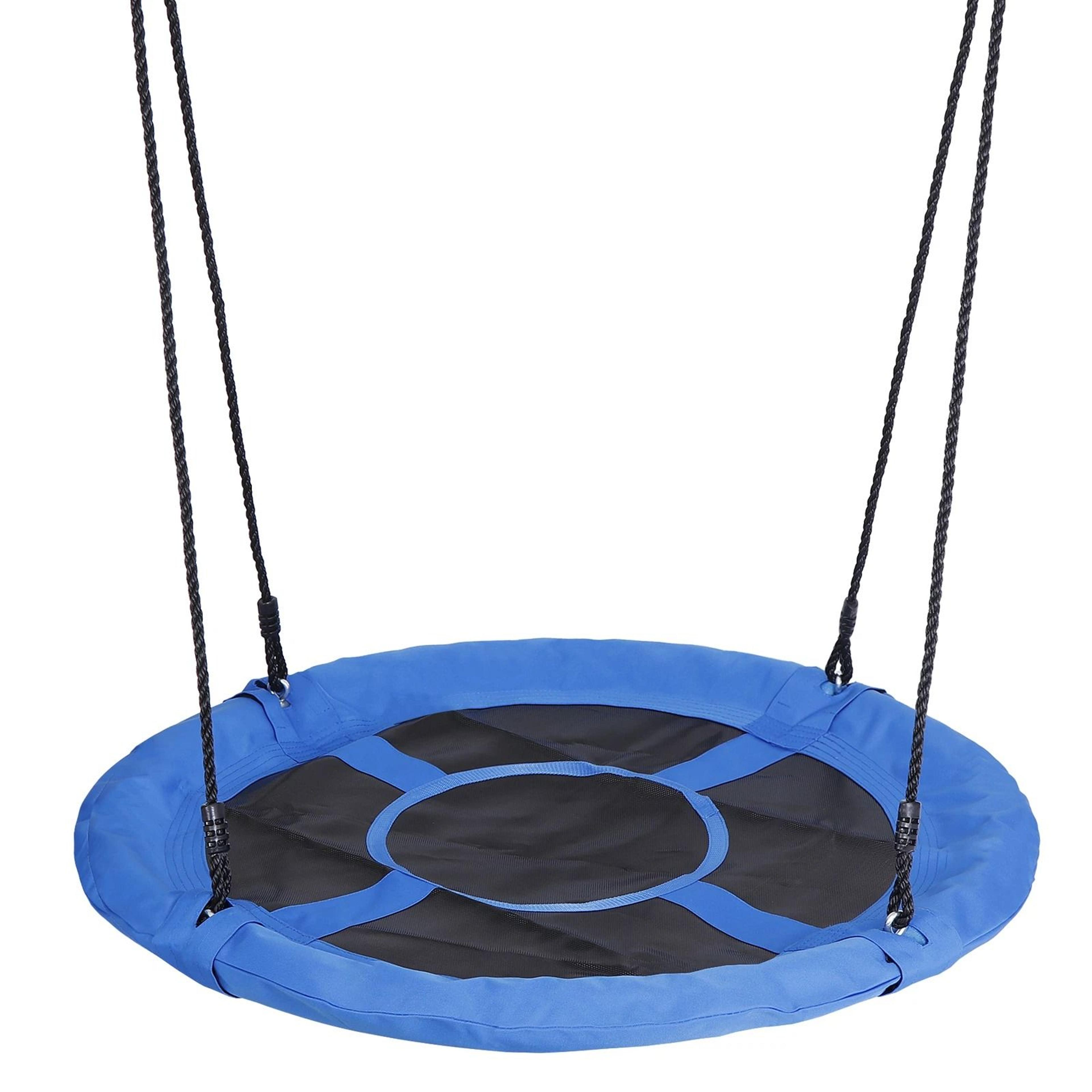 Blue Saucer Tree Swing For Kids Flying Seat With Hanging Ropes Durable And Fun Outdoor Play 4