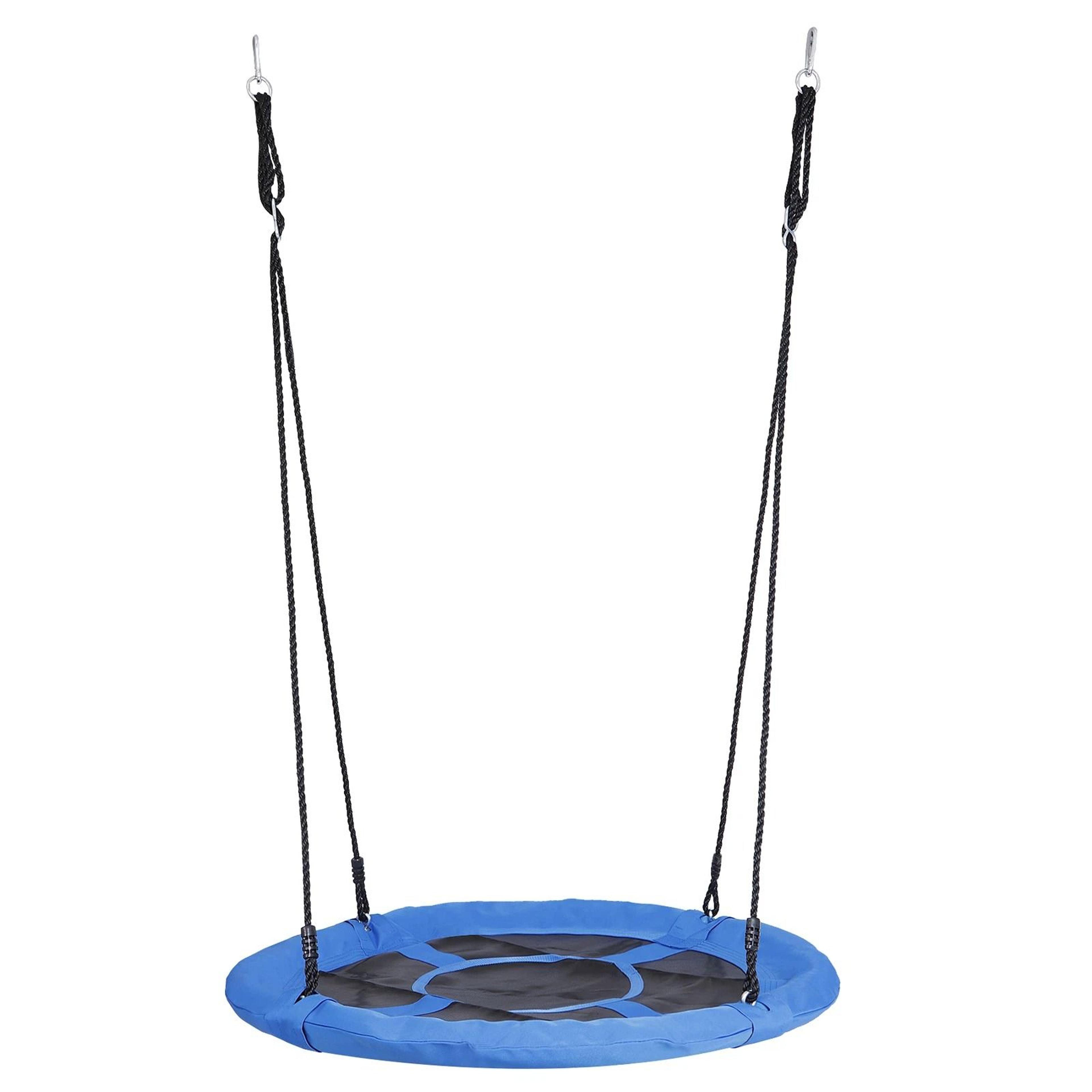 Blue Saucer Tree Swing For Kids Flying Seat With Hanging Ropes Durable And Fun Outdoor Play 7