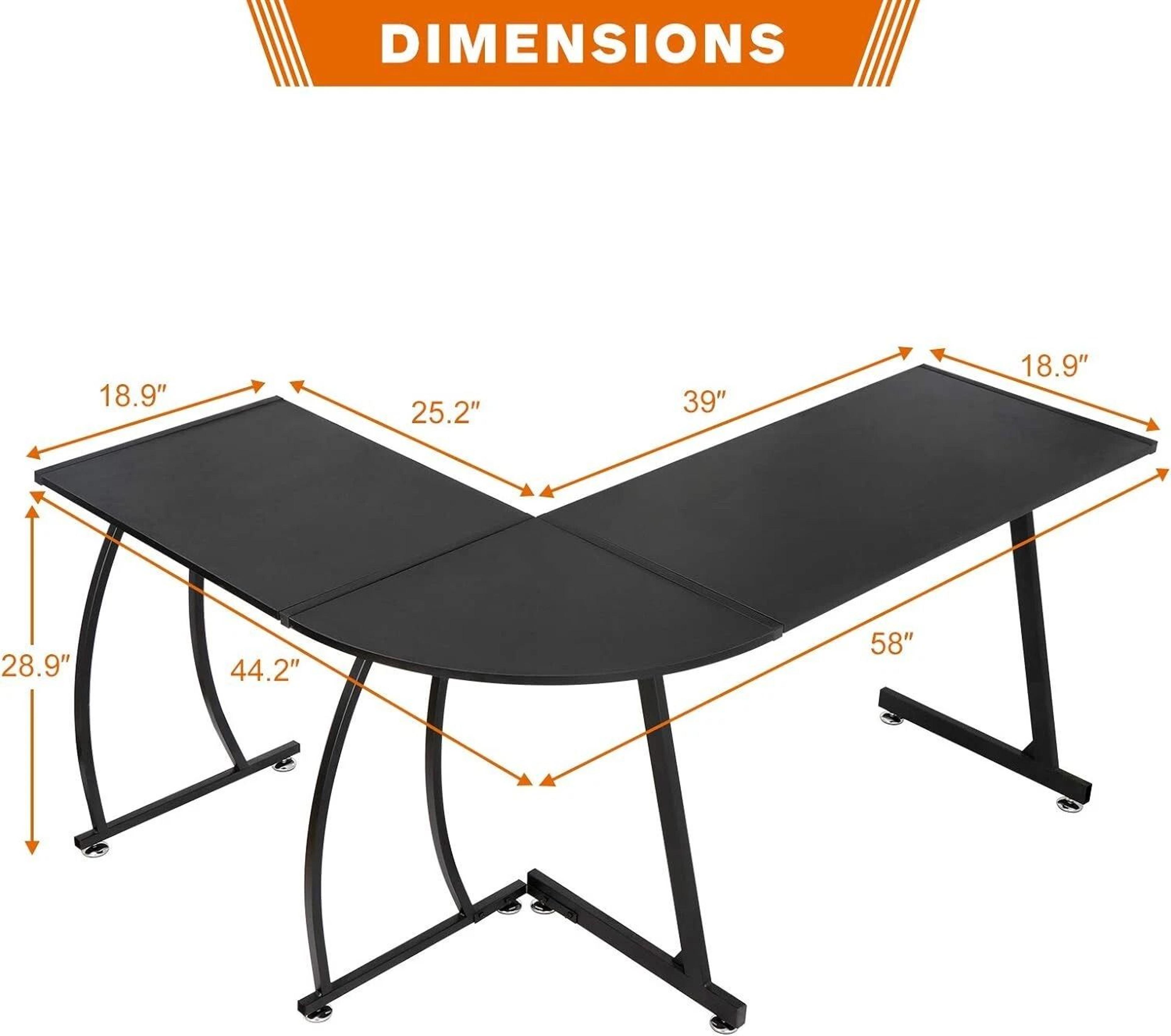 L Shaped Gaming Desk Corner Computer Desk Multifunctional PCLaptop Study Table Workstation With Spa 10