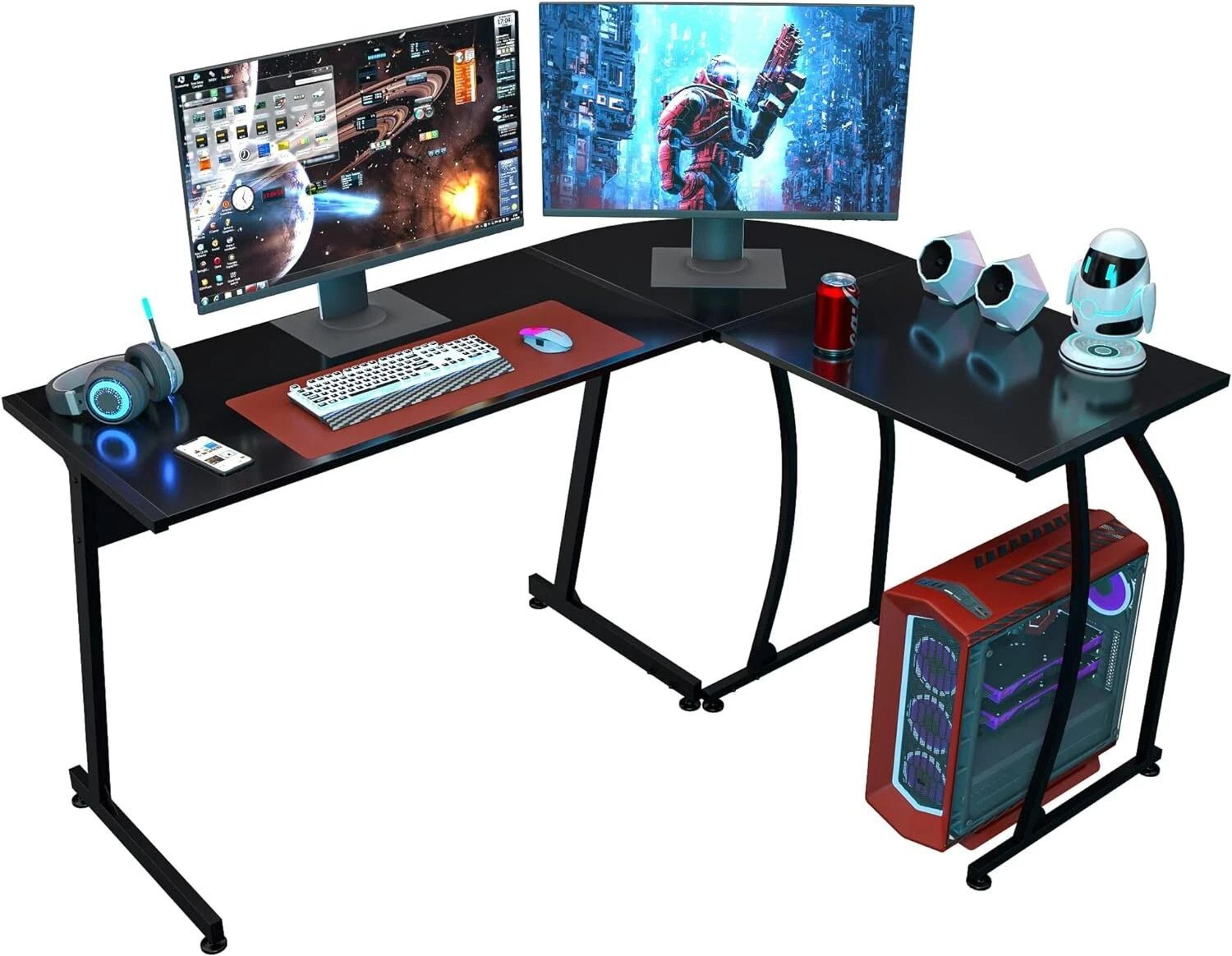 L Shaped Gaming Desk Corner Computer Desk Multifunctional PCLaptop Study Table Workstation With Spa 13