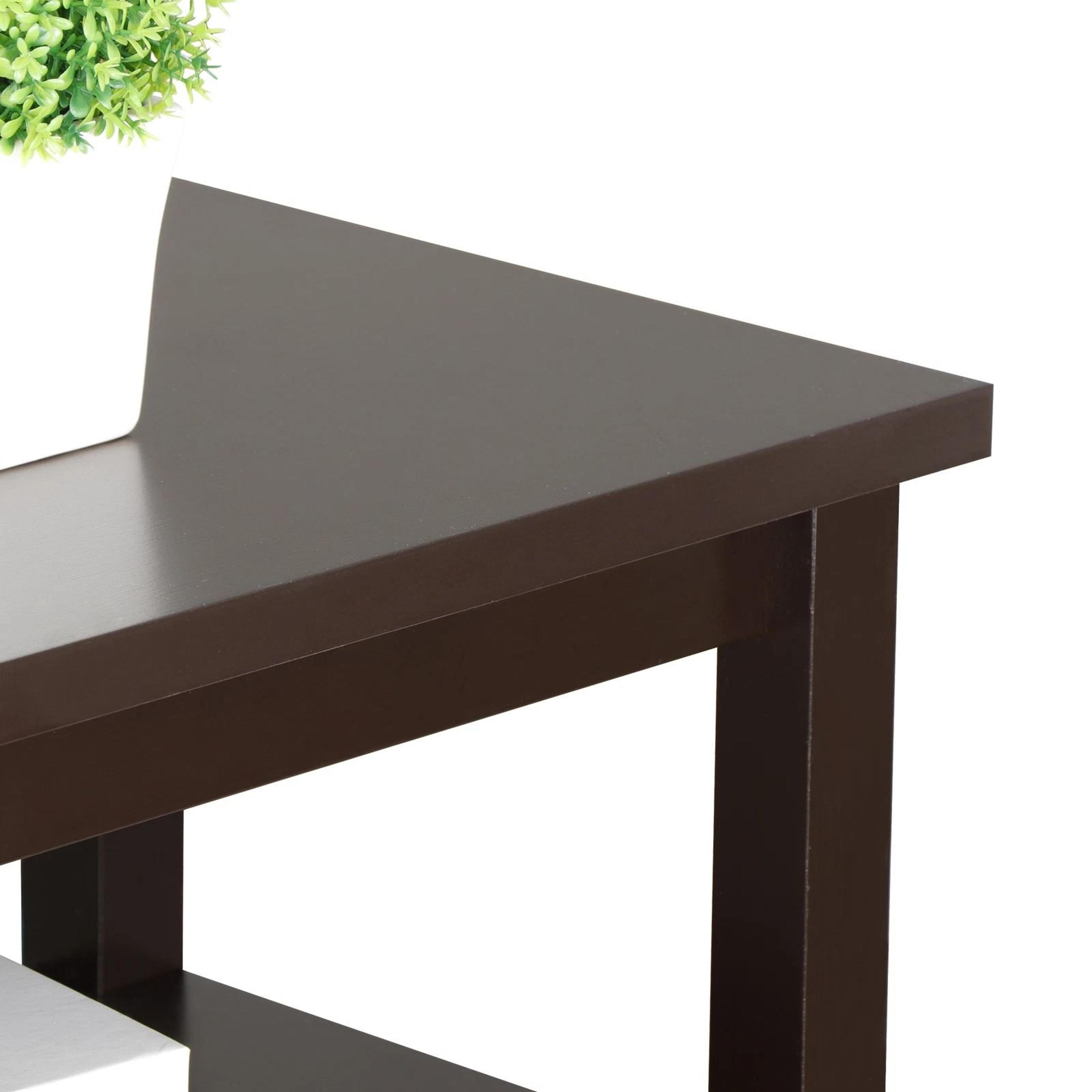 Narrow End Table With Drawer  Open Shelf Stylish Sofa Side Table For Living Room 5