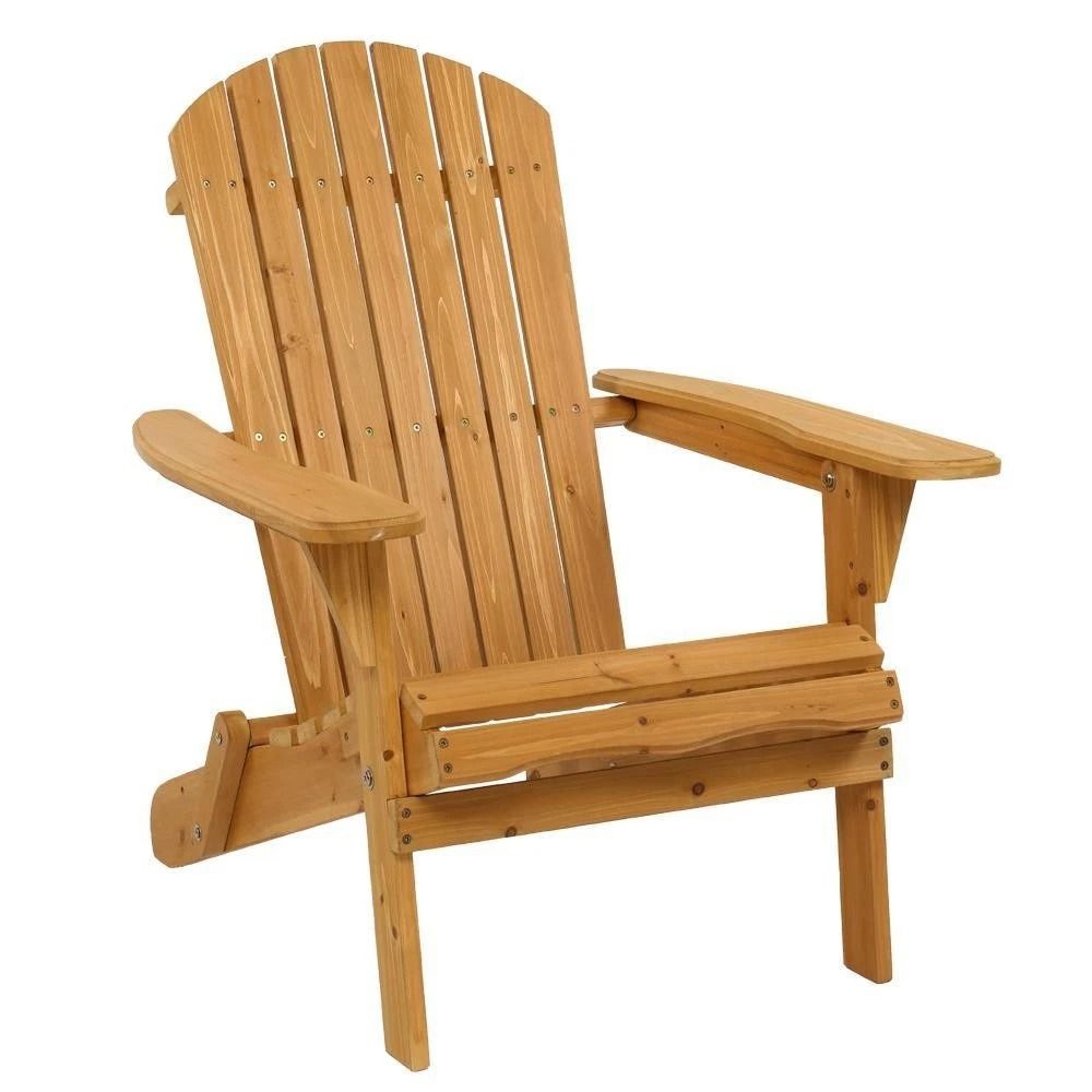 Foldable Fir Wood Adirondack Chair Comfortable Outdoor Patio Furniture Lounge Seat 5