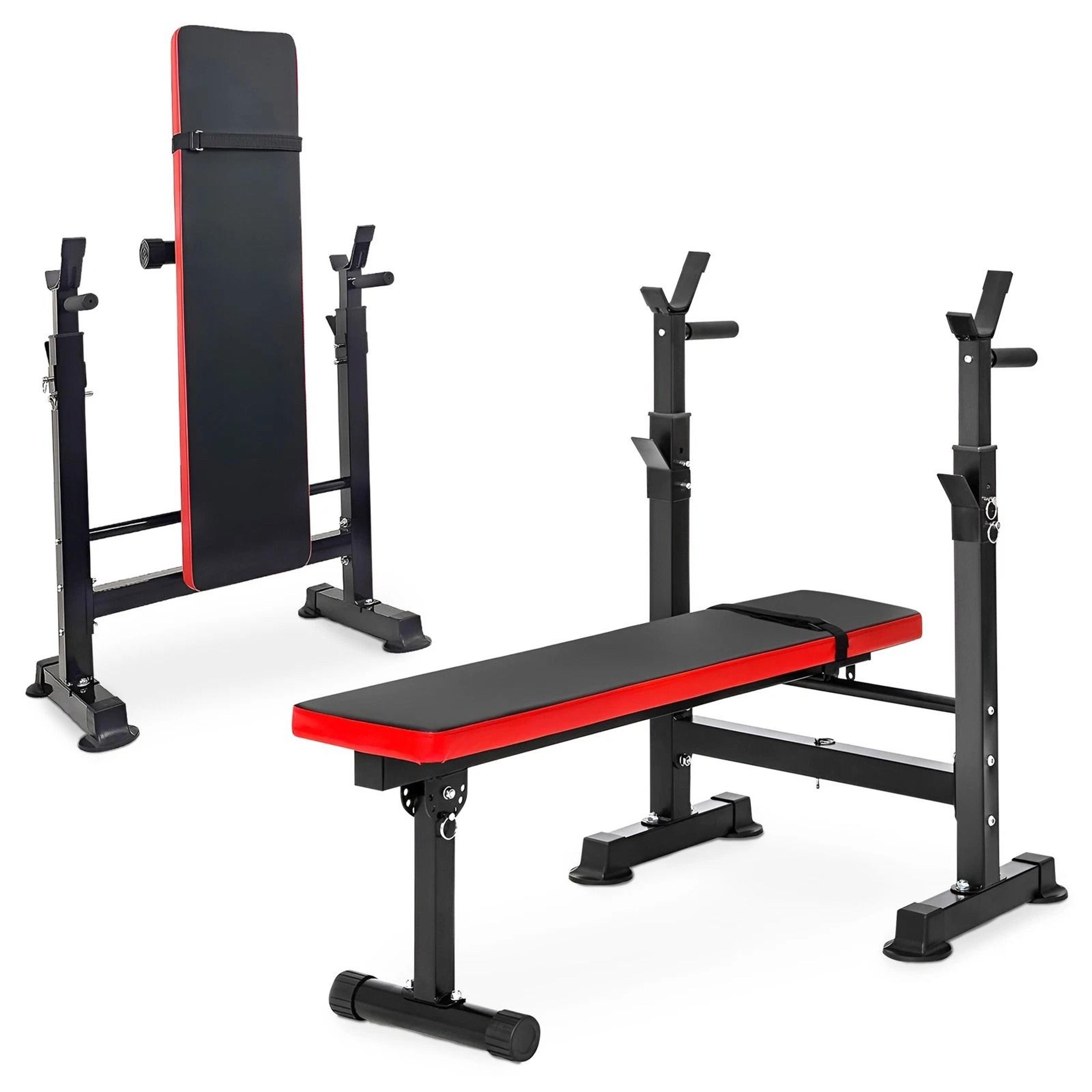 balance from multifunctional adjustable workout station with squat rack for home gym