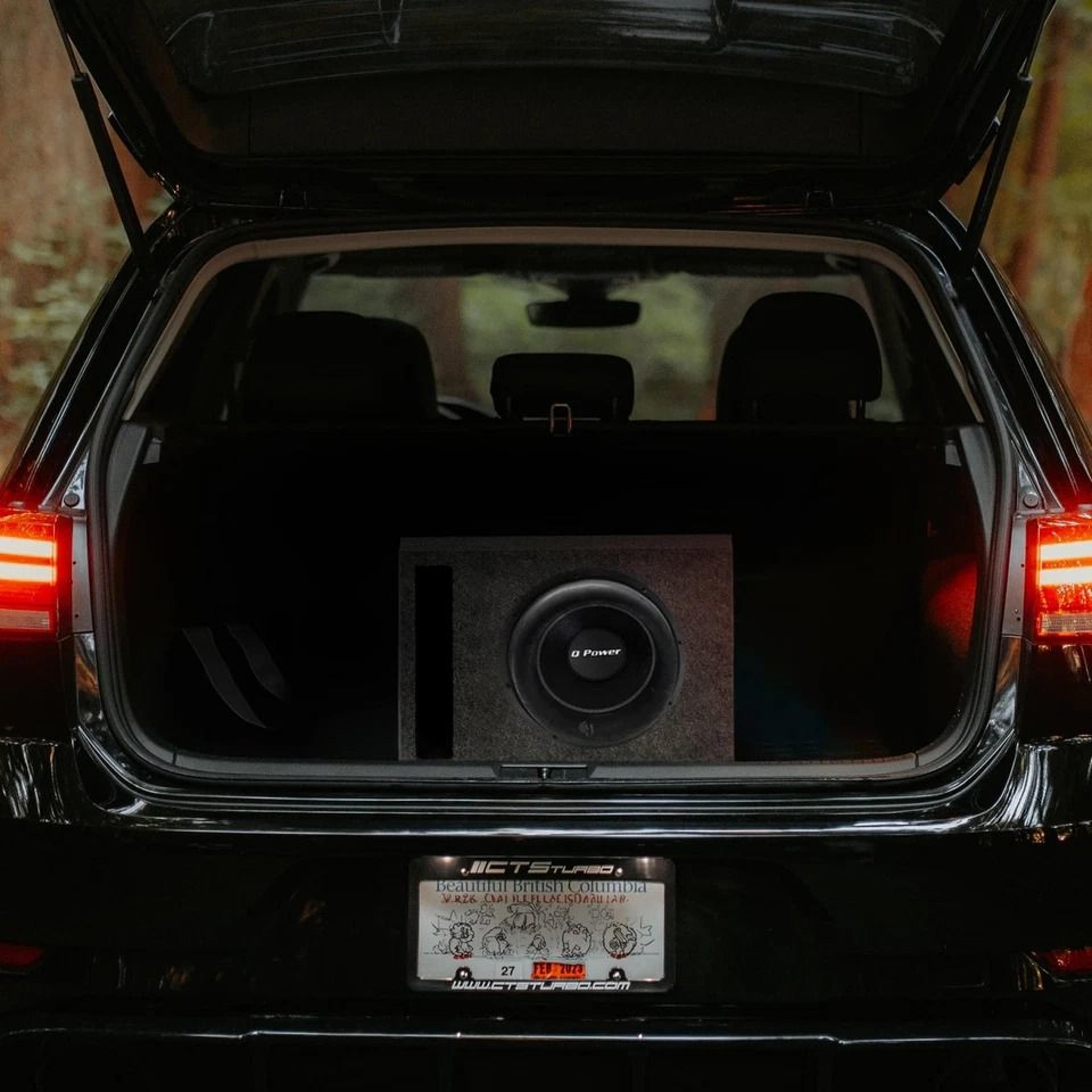 single audio subwoofer enclosure box with vented chamber charcoal