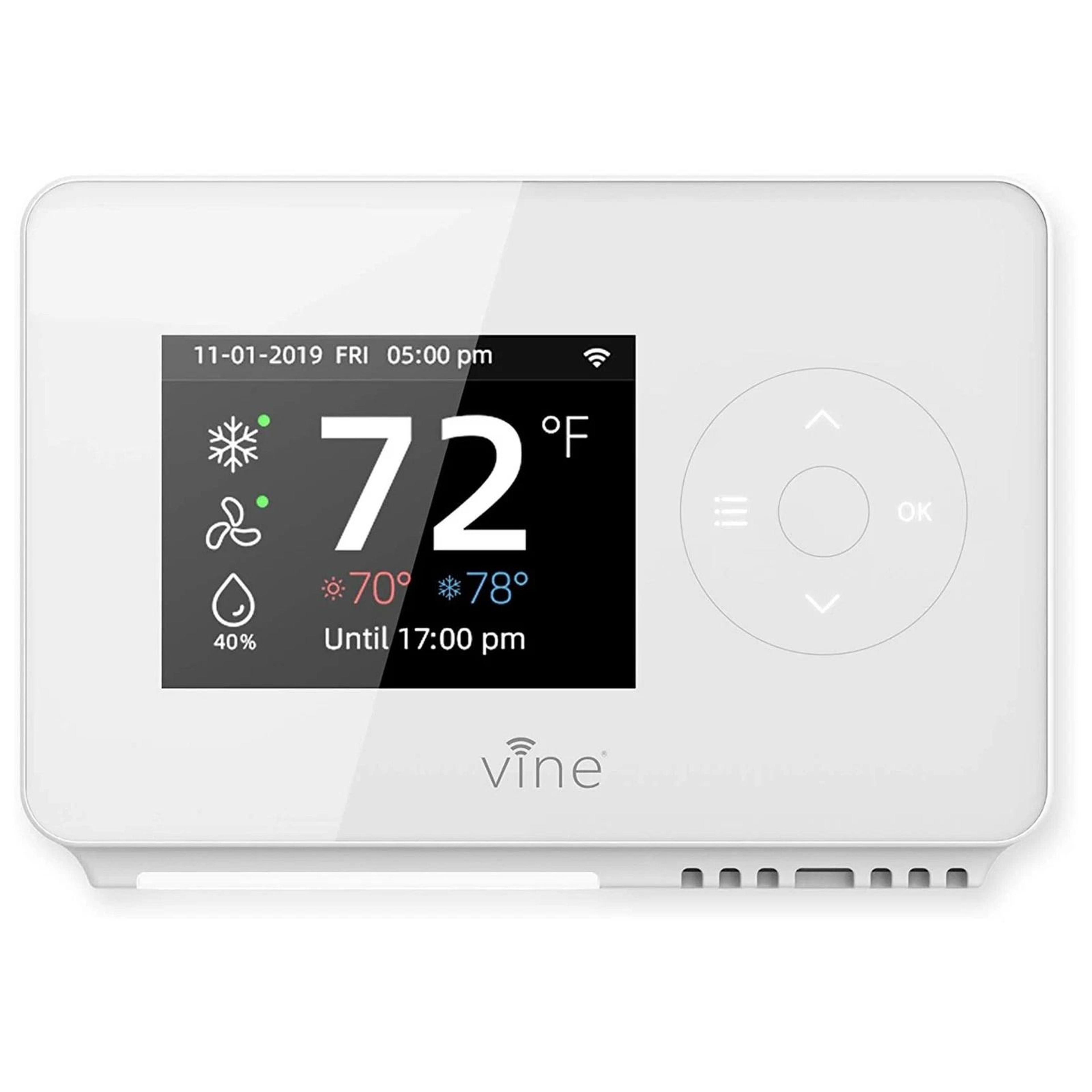vine tj wifi 7 day programmable smart thermostat with alexa compatibility