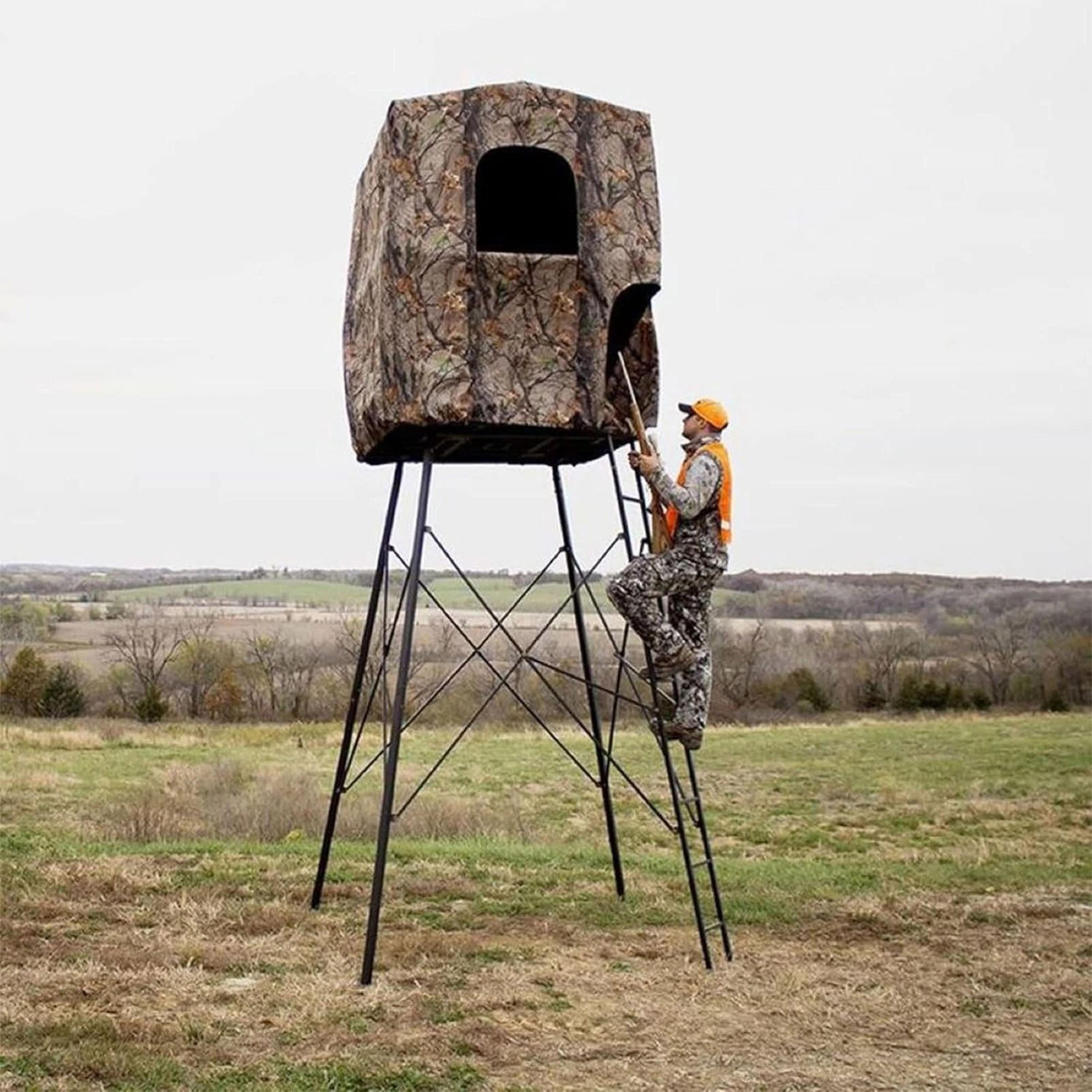 muddy steel tall quad pod hunting blind cover, camouflage durable and concealed for outdoor hunting