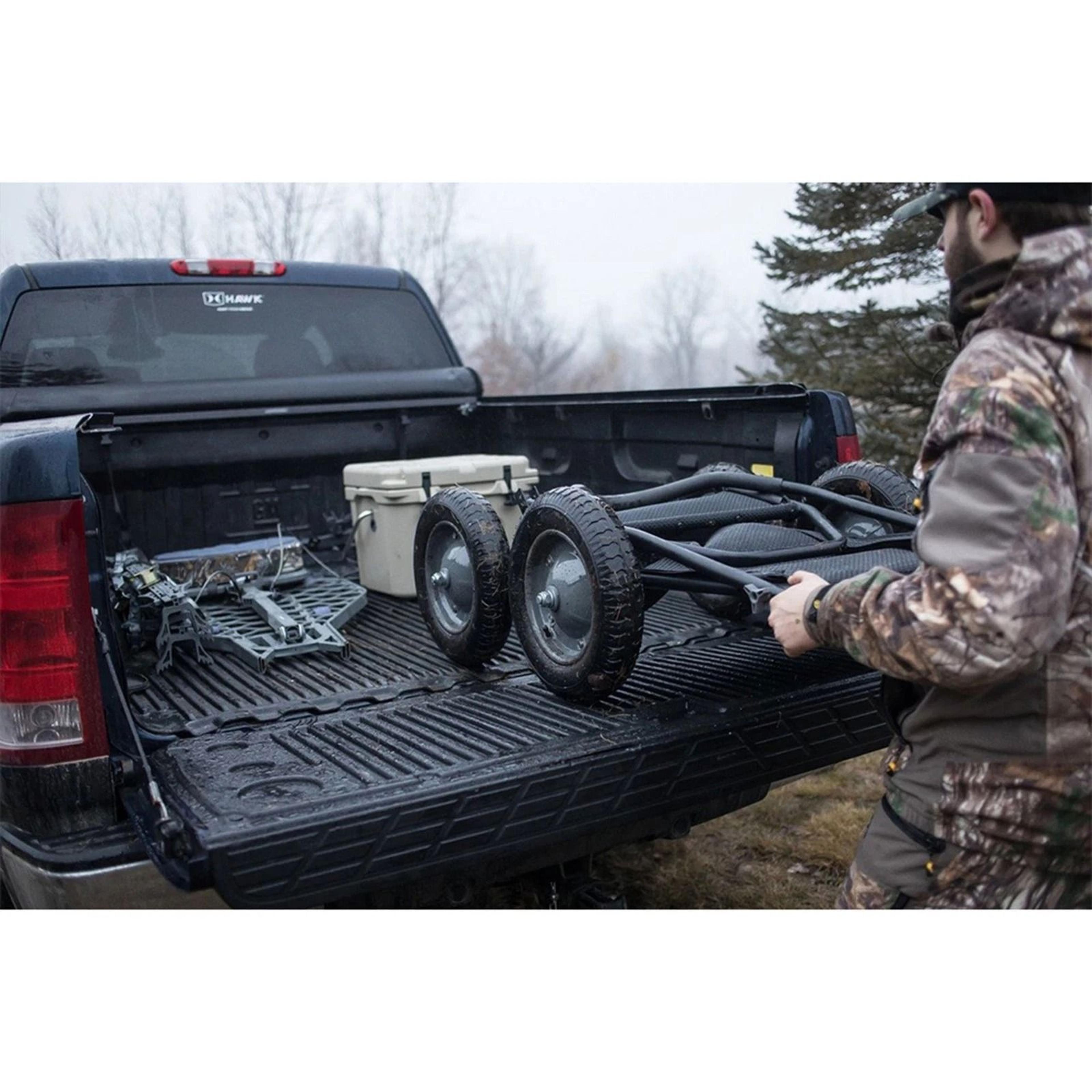 Hawk Crawler Multi Use Folding Cart Hunting Fishing Cart Capacity Black 6