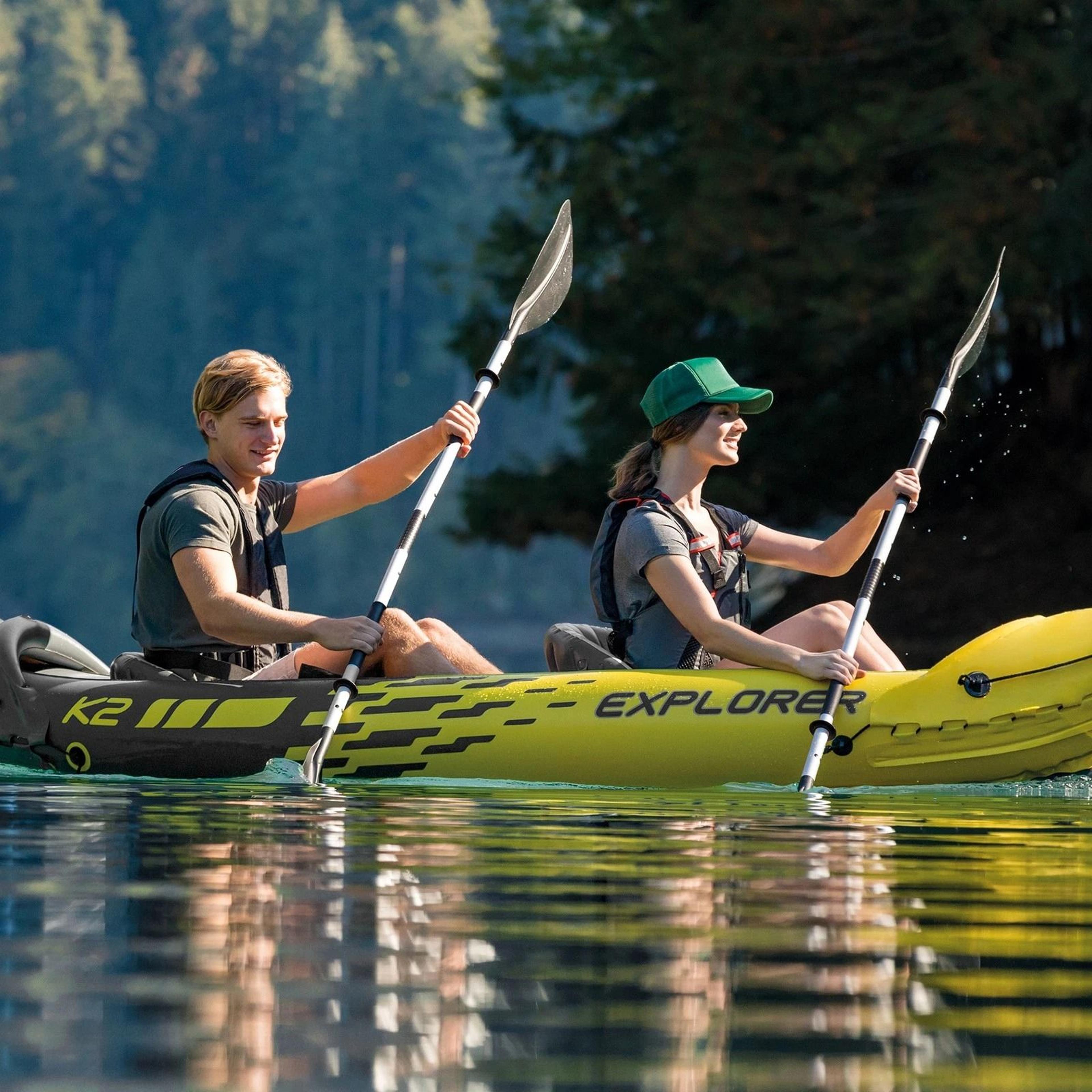 lightweight aluminum double oar inflatable kayak paddle, black