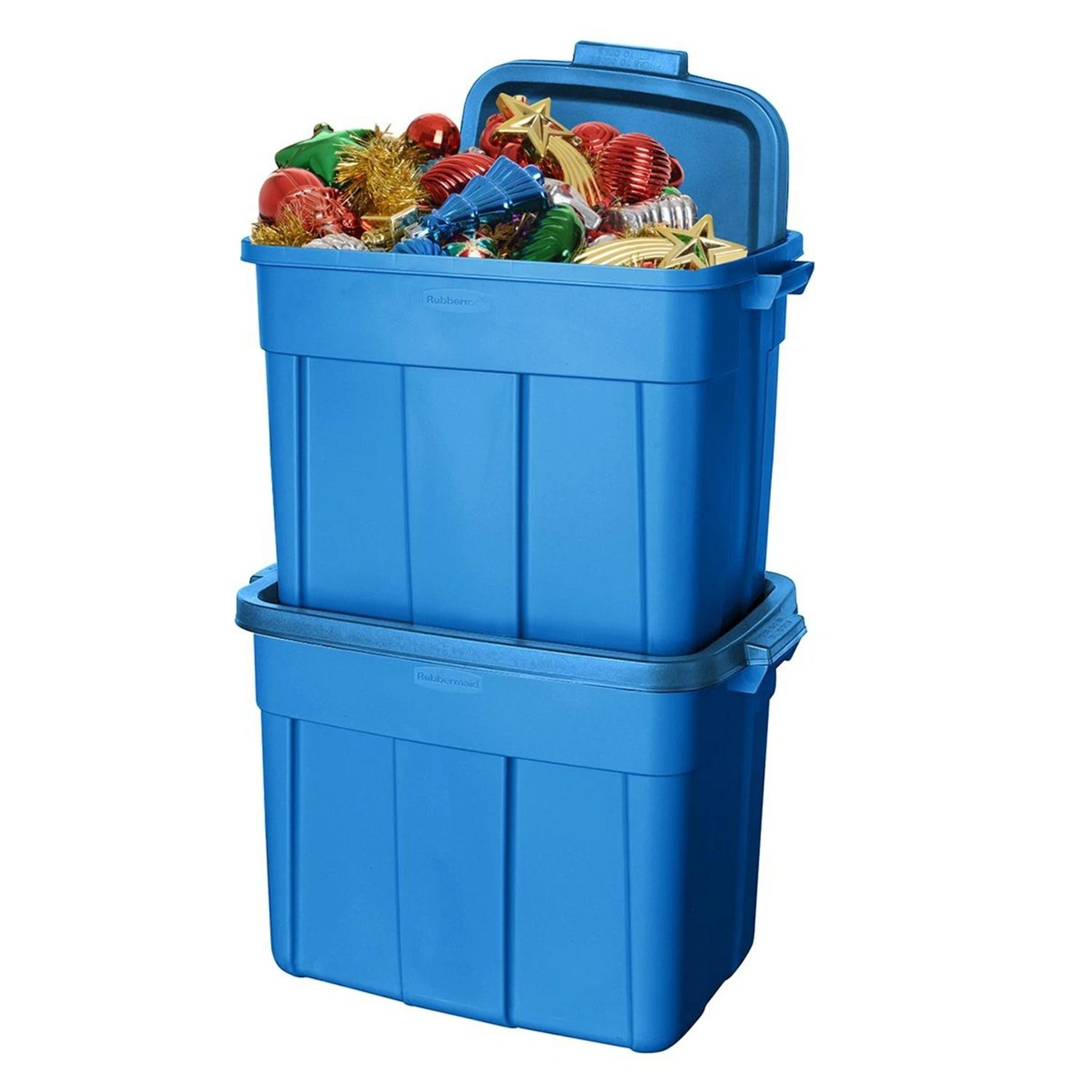 Rubbermaid Storage Container Set Stackable Plastic Bins 2