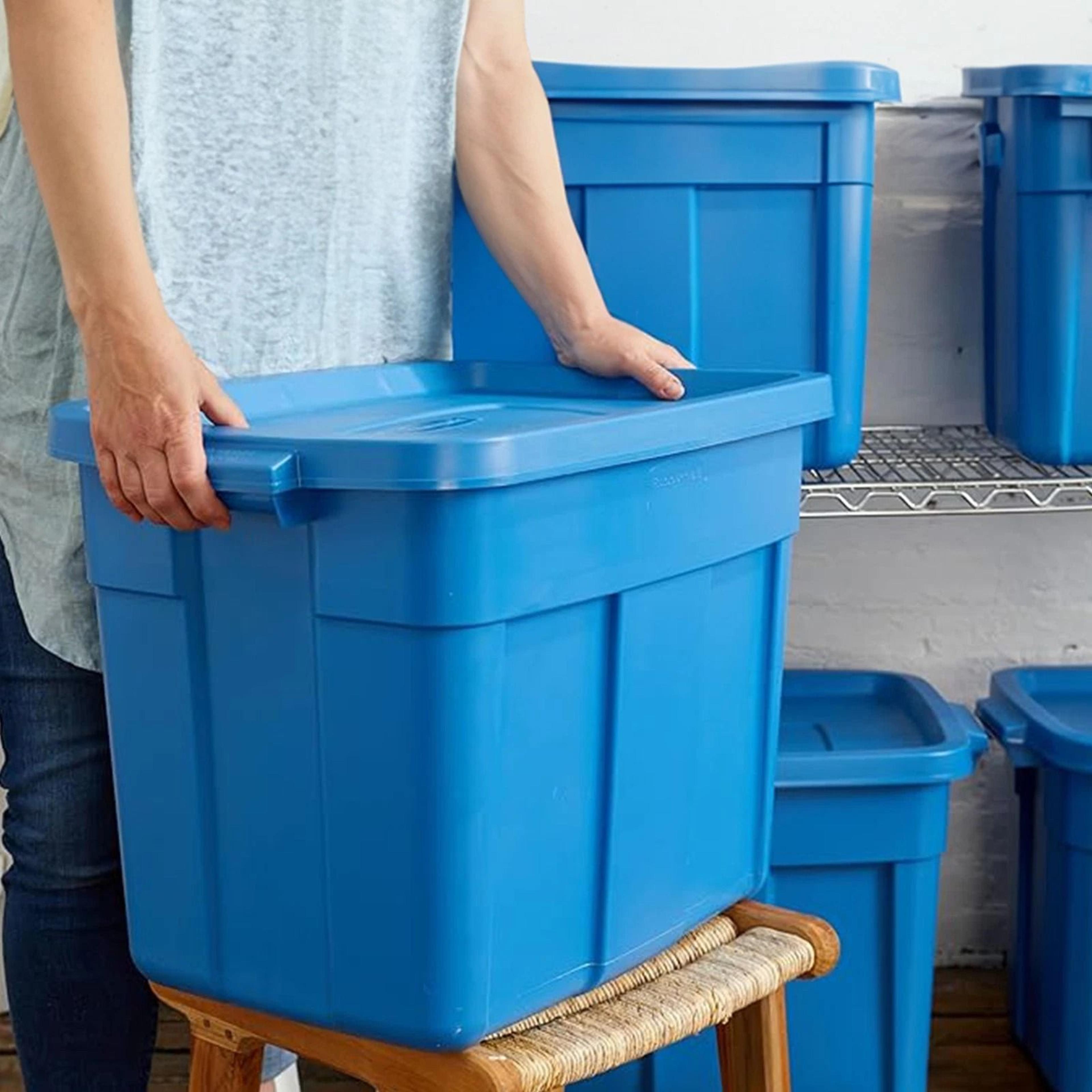 Rubbermaid Storage Container Set Stackable Plastic Bins 4