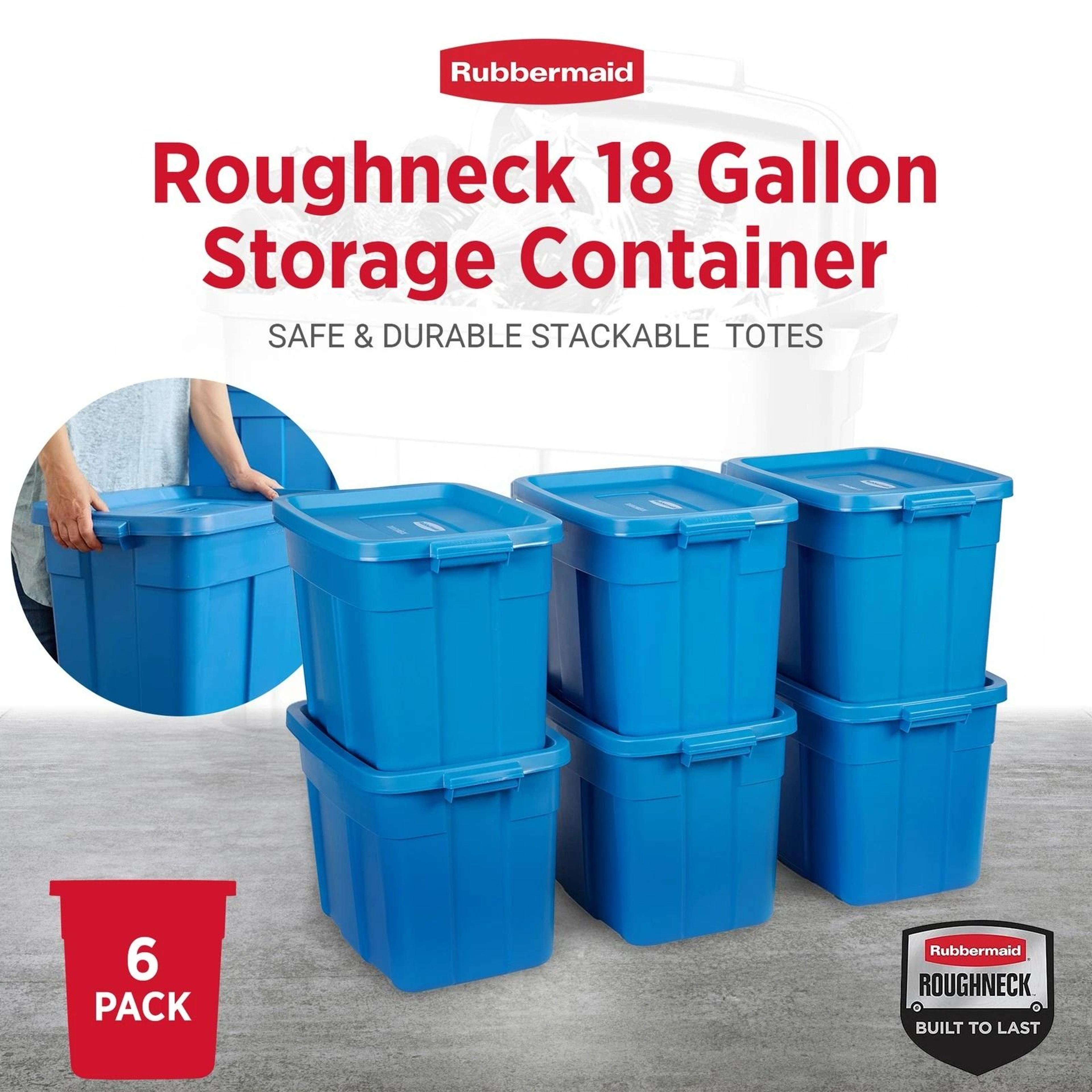 Rubbermaid Storage Container Set Stackable Plastic Bins 6